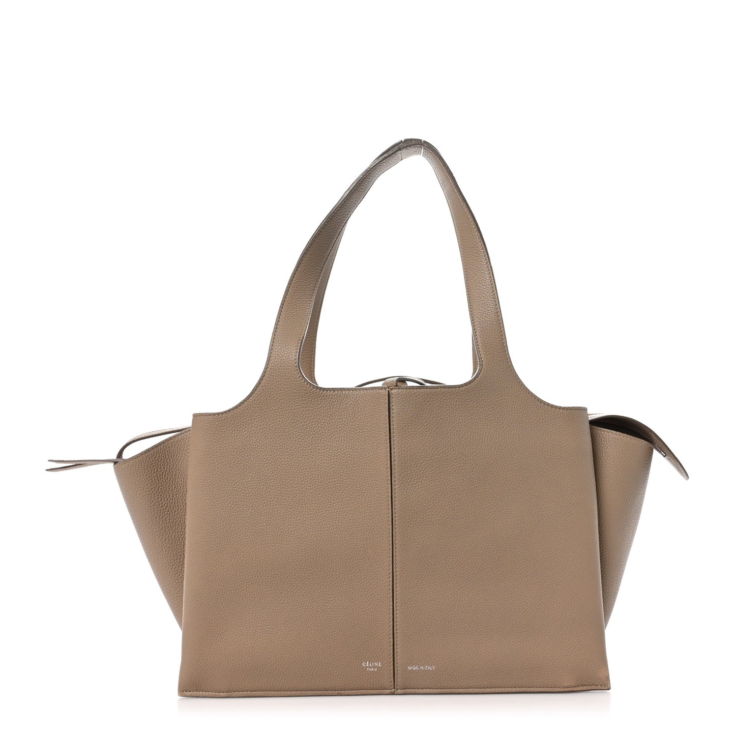 Baby Grained Calfskin Medium Tri-Fold Bag Taupe