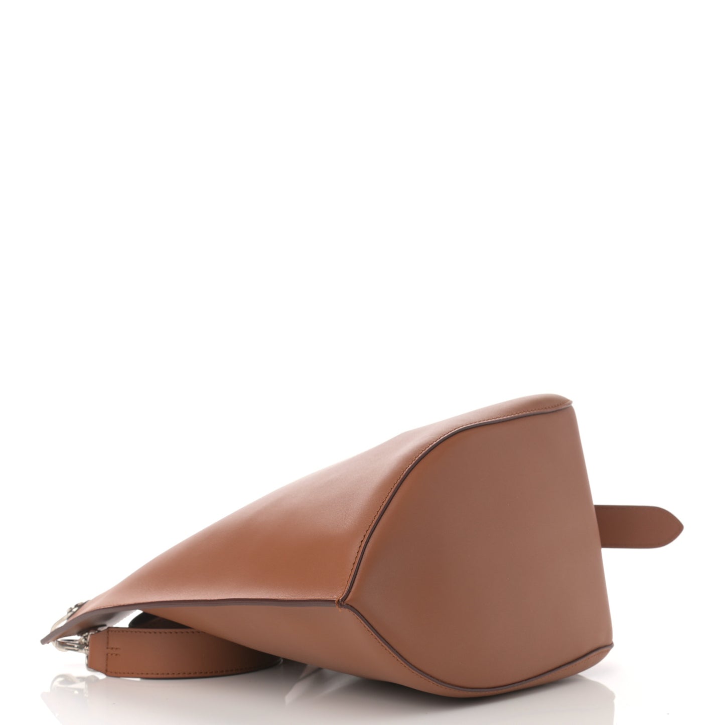 Calfskin Asymmetric Bucket Bag Brown
