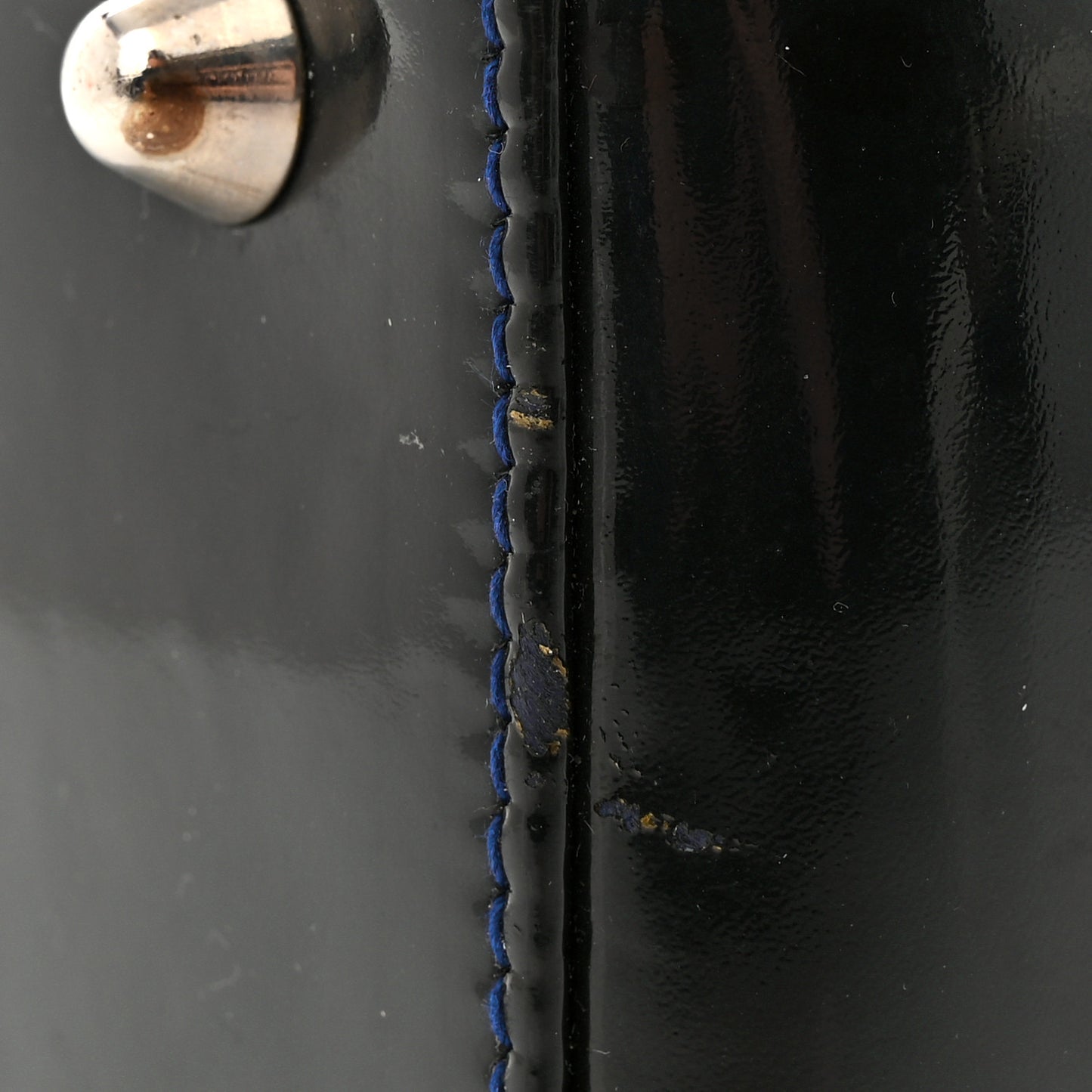 Patent Cannage Large Lady Dior Navy Blue