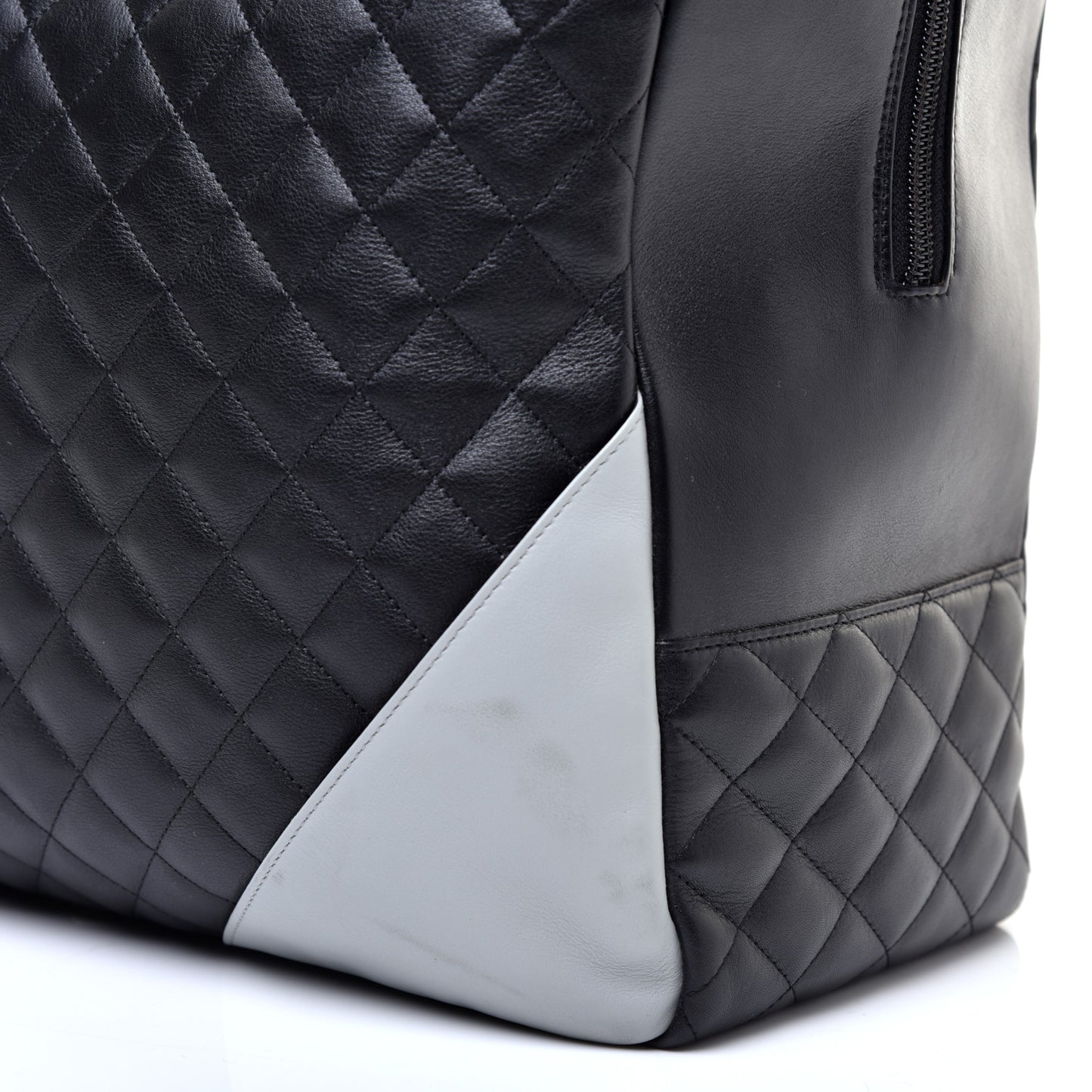 Calfskin Quilted Large Cambon Bag Black