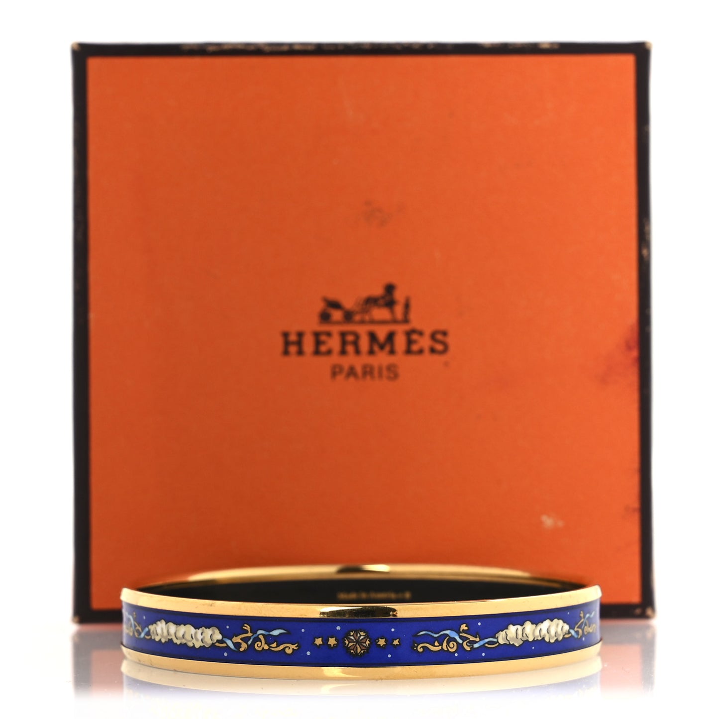 Enamel Printed Celestial Mythology Narrow Bracelet 65 Bleu