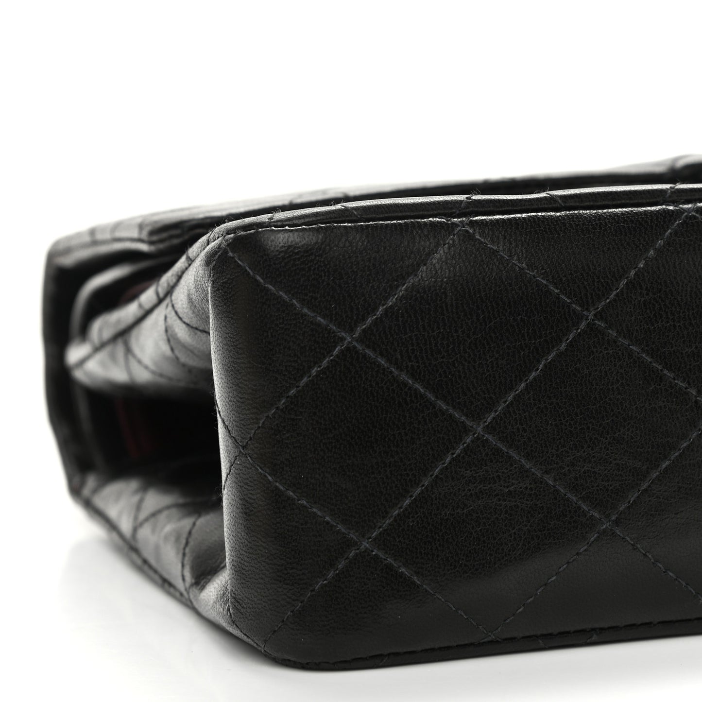 Lambskin Quilted Medium Double Flap Black