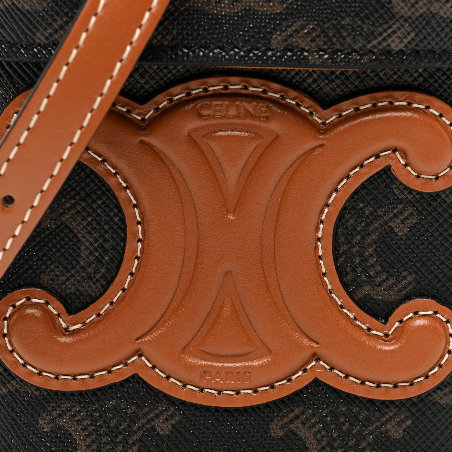 Triomphe Canvas Calfskin Small Cuir Triomphe Box Tan