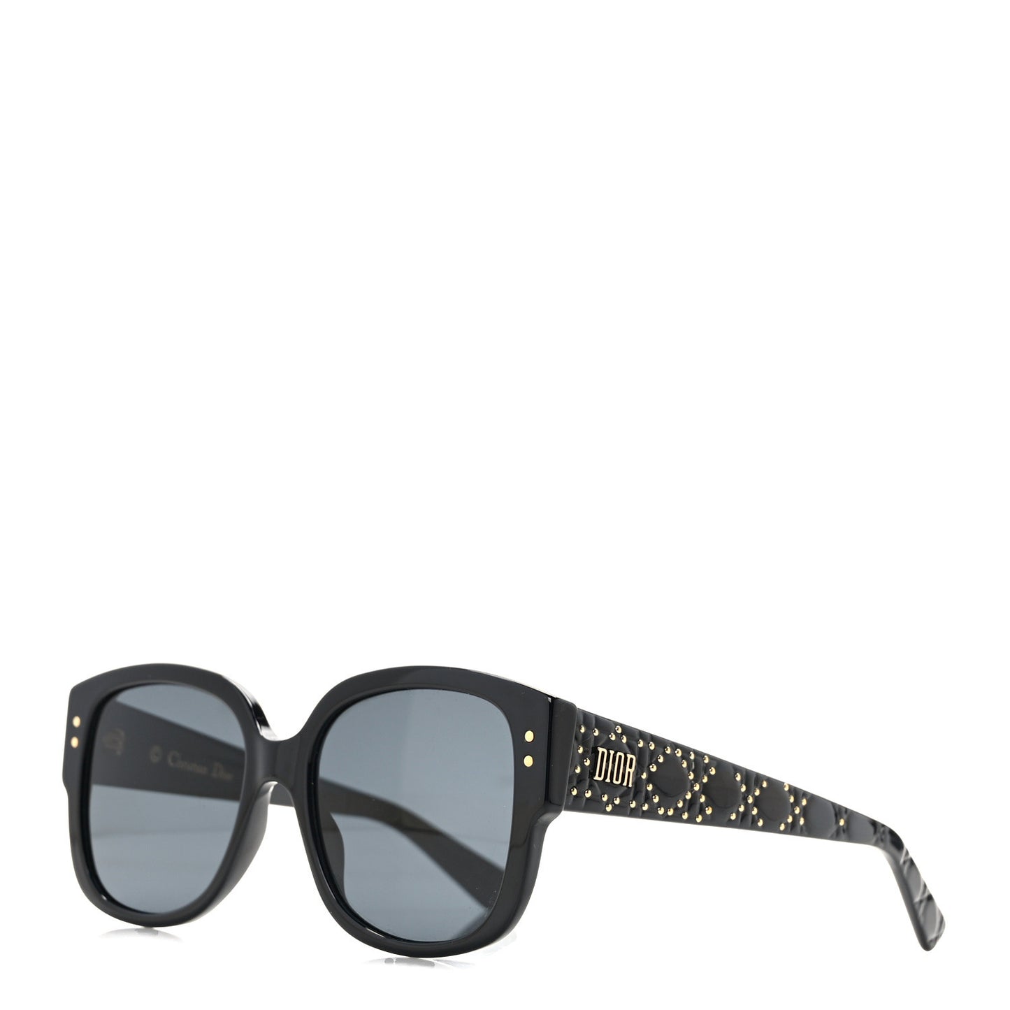 Acetate Cannage Lady Dior Studs 5 Sunglasses Black