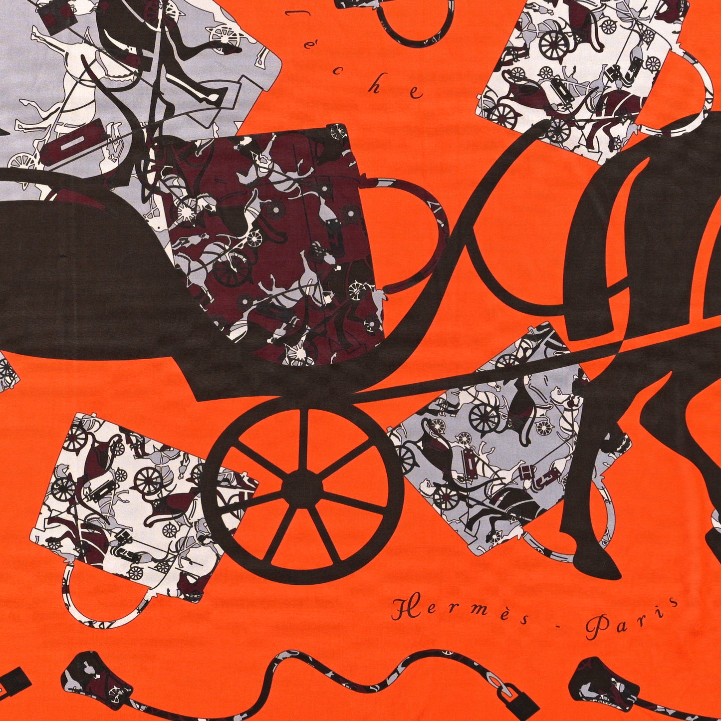 Silk Kelly en Caleche Scarf 90 Orange