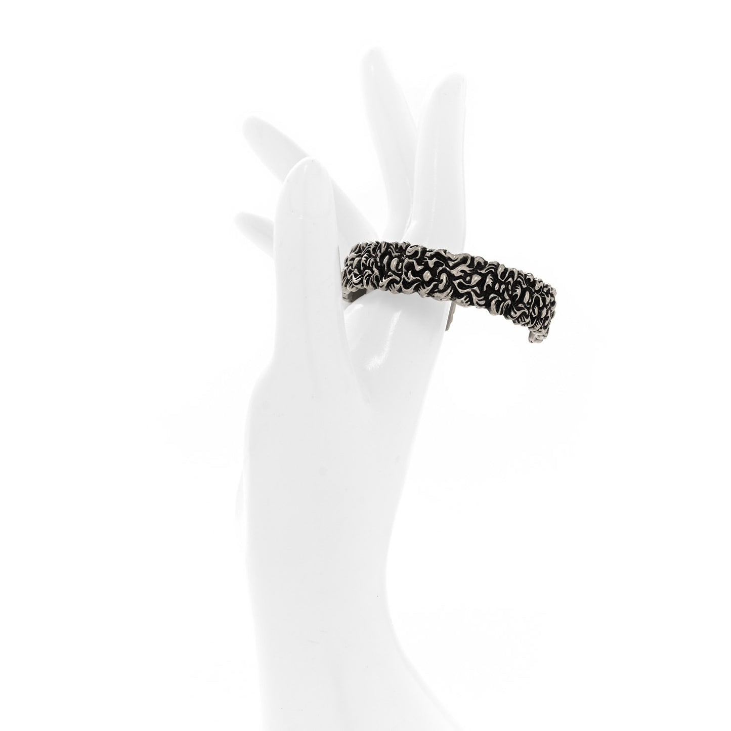 Metal Lion Mane Cuff Bracelet S Aged Silver