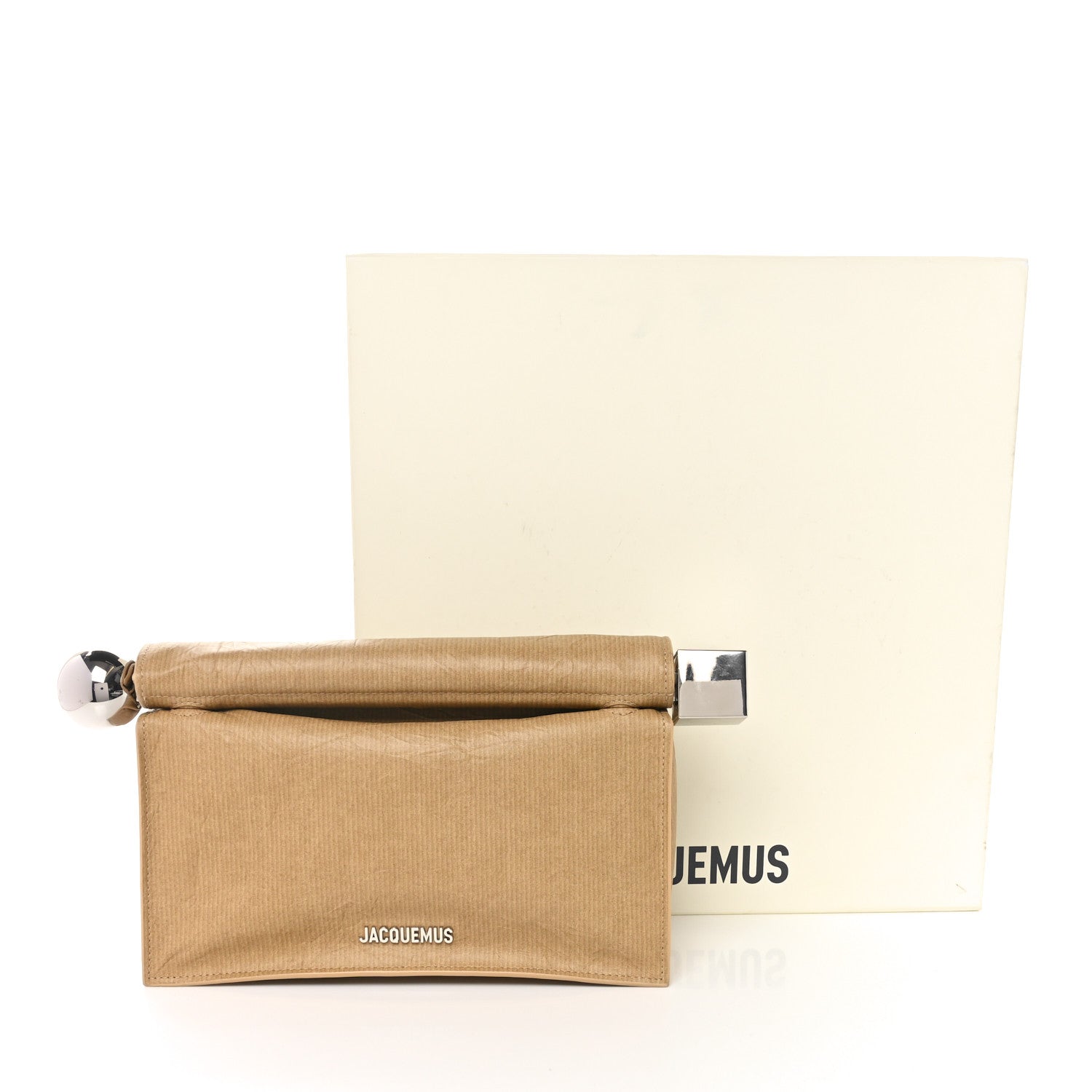 Jacquemus Textured Goatskin La Pochette Rond Carre Beige 9 of 9