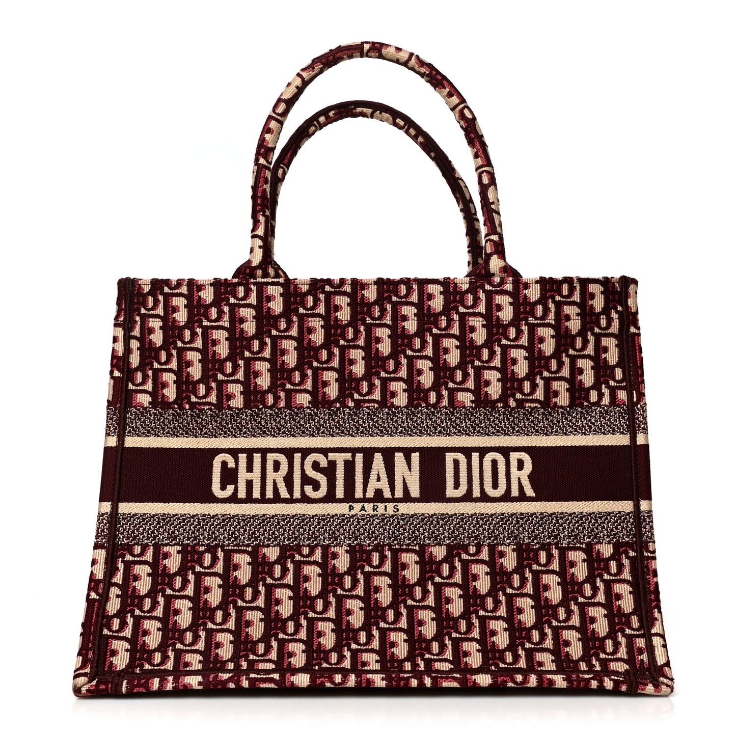 Oblique Medium Book Tote Burgundy Multicolor