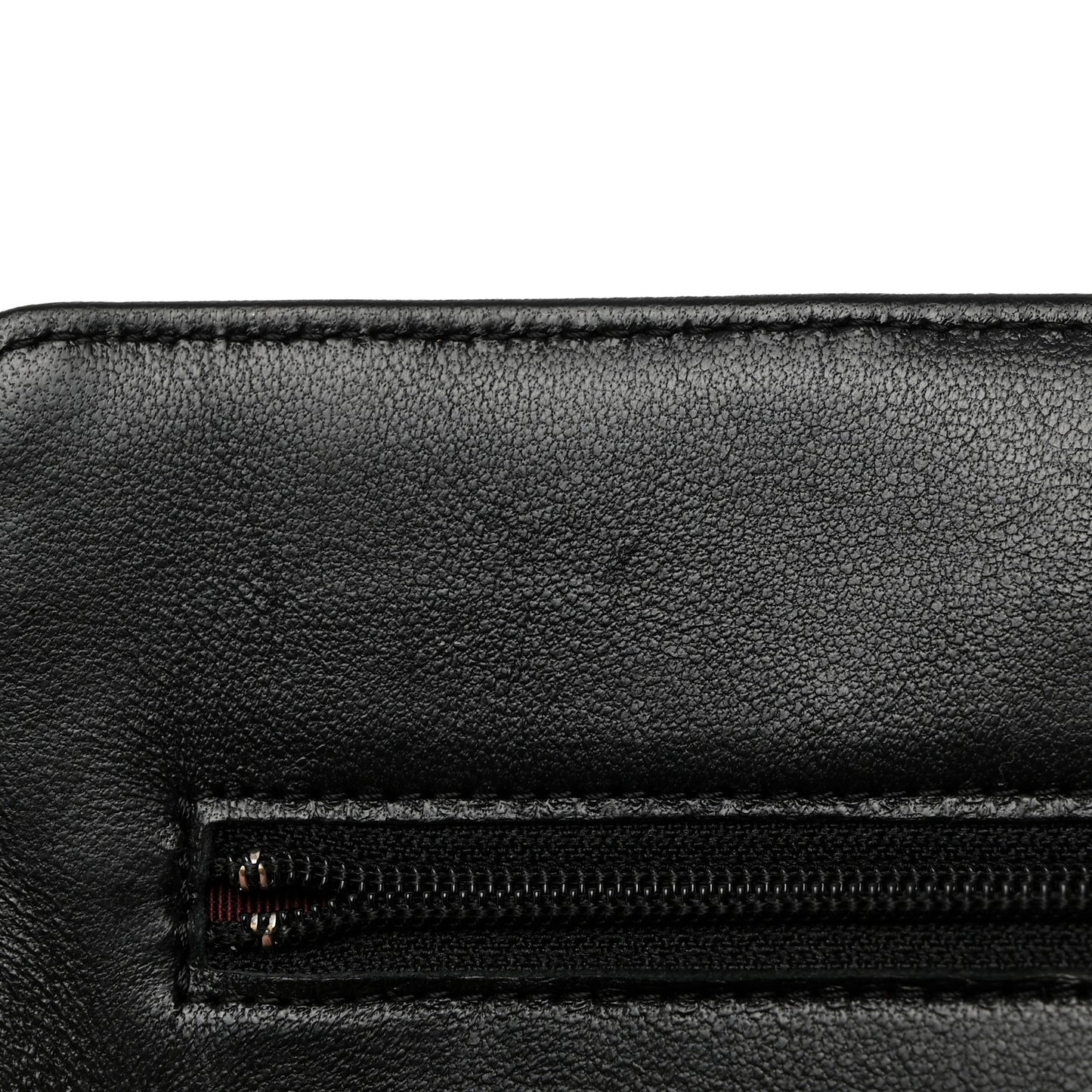 Lambskin Quilted Wallet On Chain WOC Black