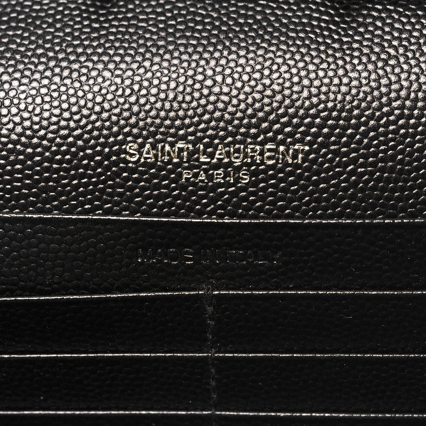 Grain De Poudre Matelasse Chevron Monogram Chain Wallet Black