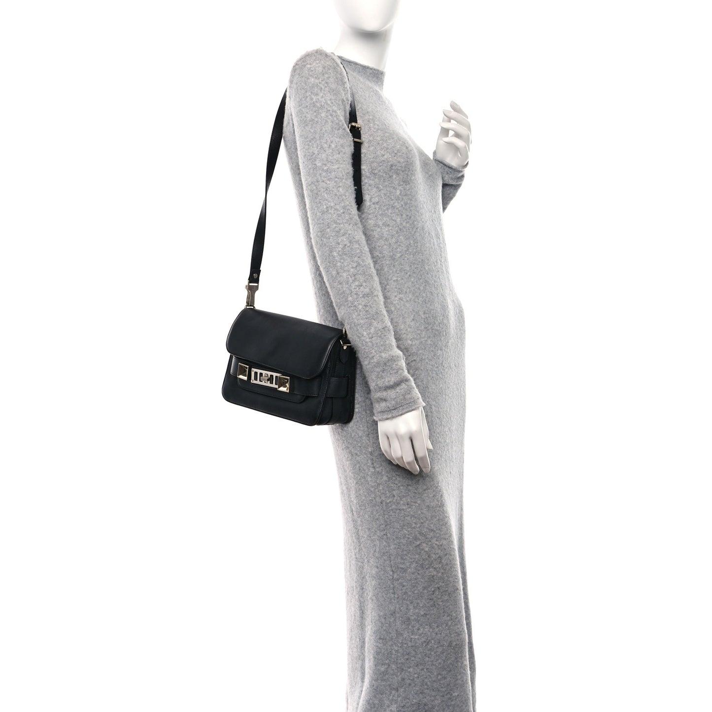 Calfskin Mini PS11 Classic Shoulder Bag Black