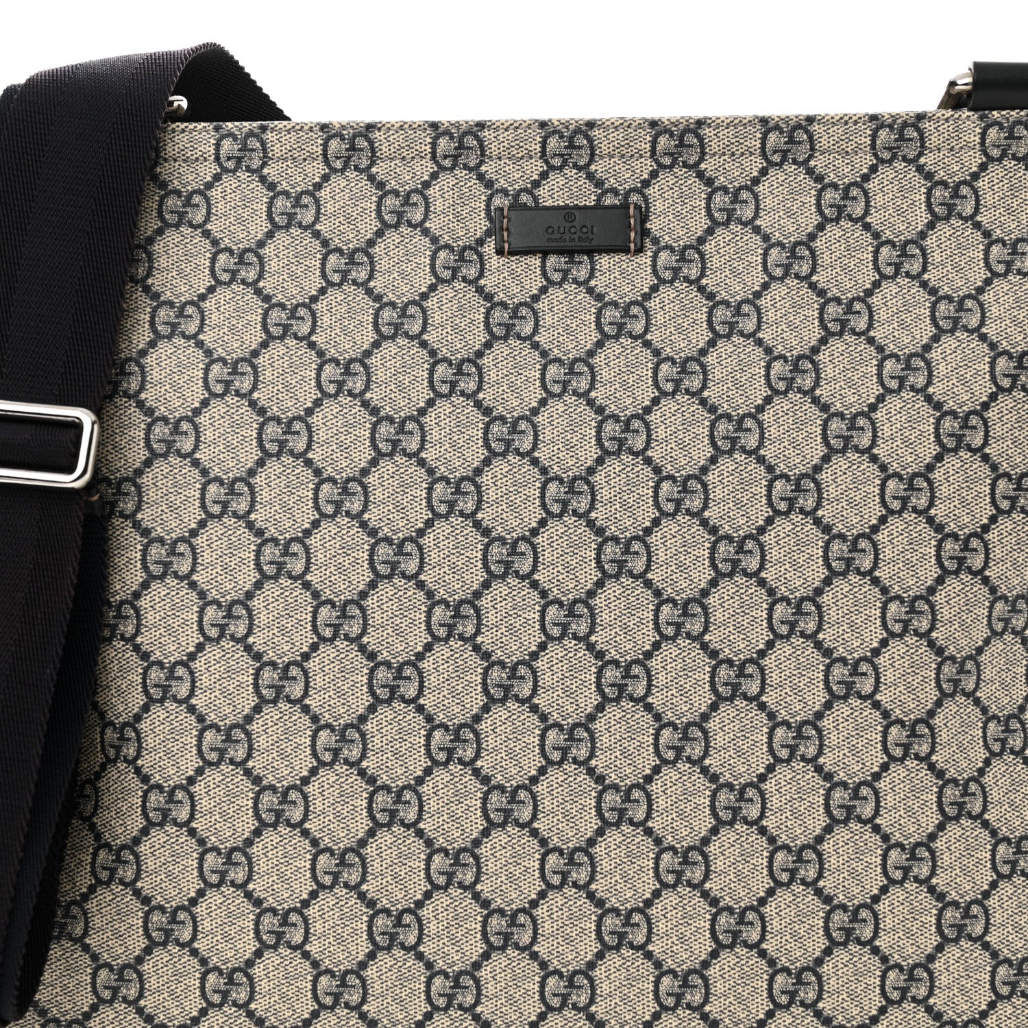 Gucci GG Plus Monogram Large Flat Messenger Bag Beige Blue 8 of 10