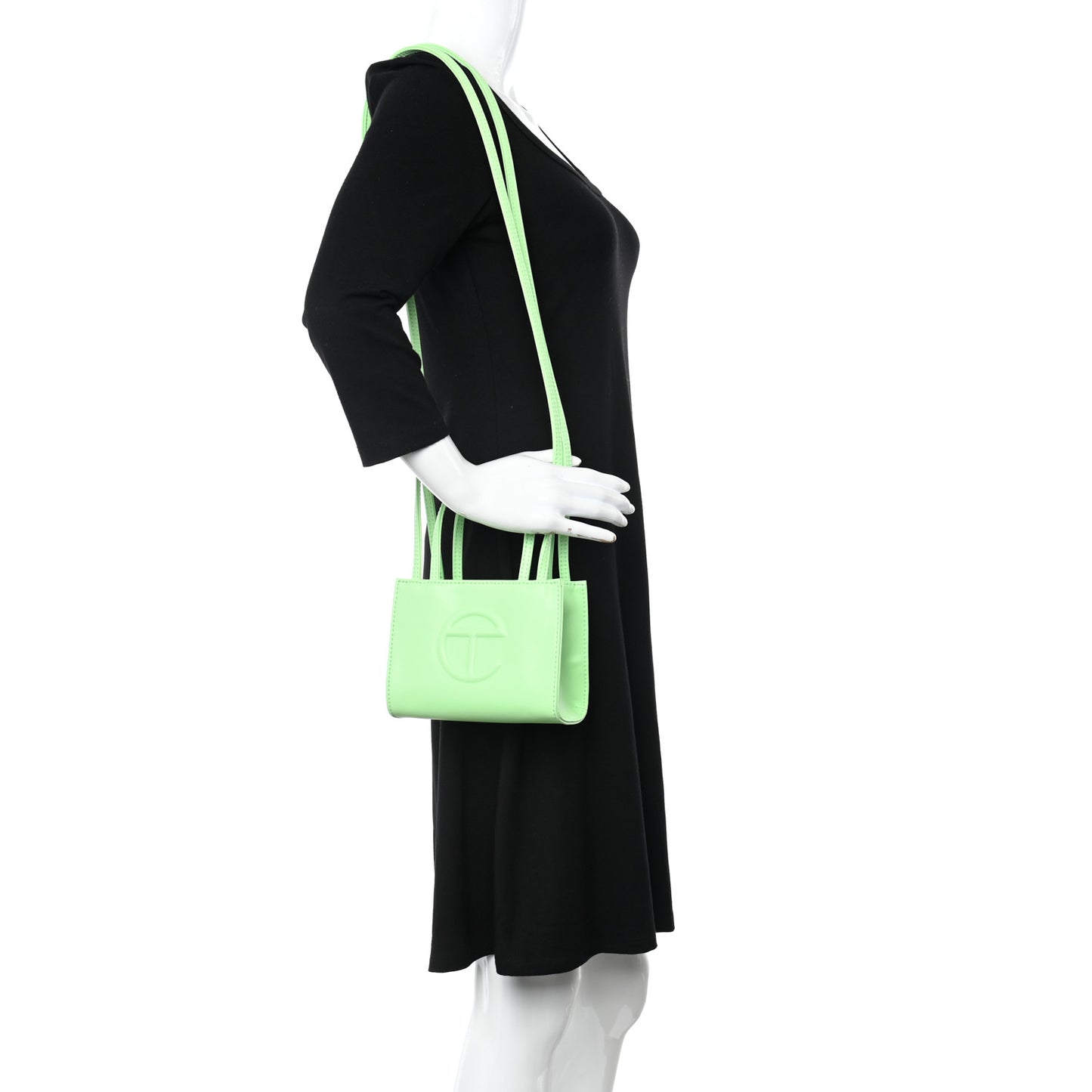 Vegan Leather Small Shopping Bag Double Mint