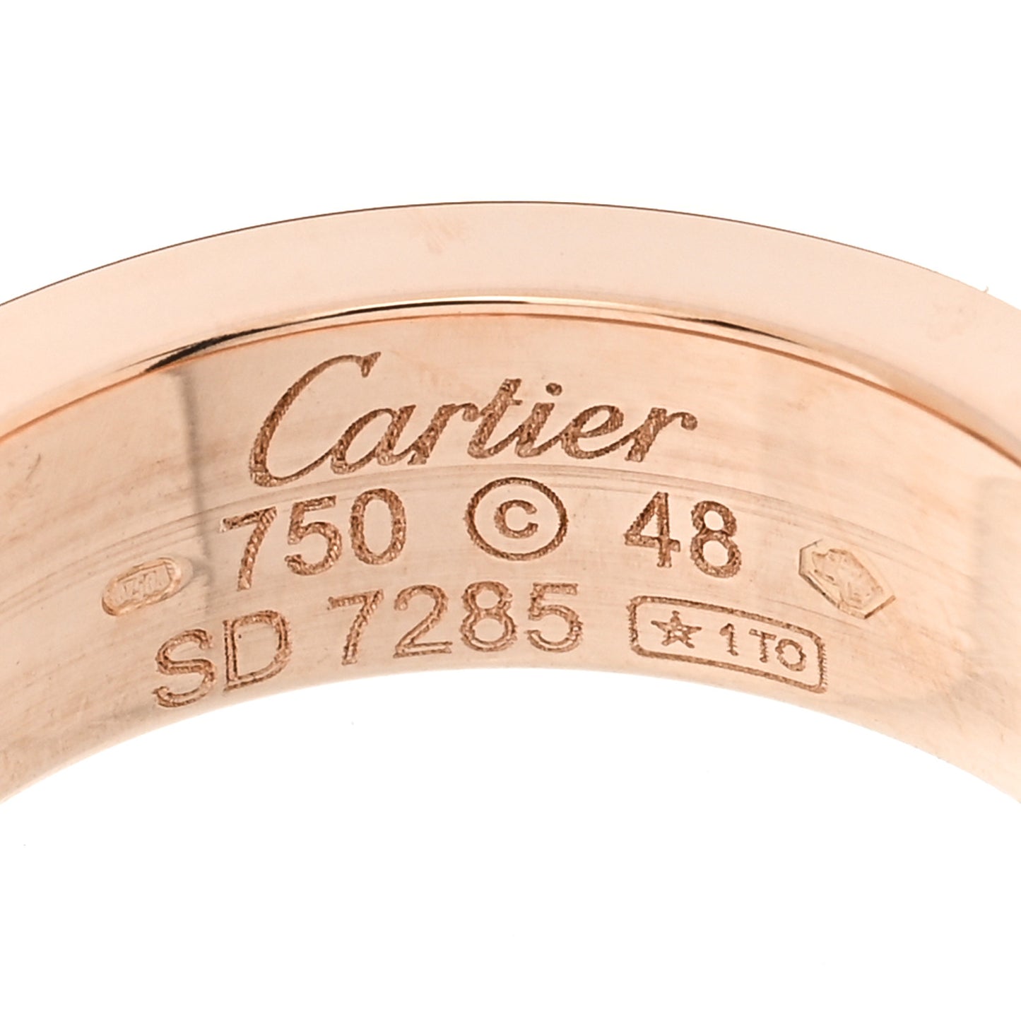 18K Pink Gold 3 Diamond 5.5mm LOVE Ring 48 4.5