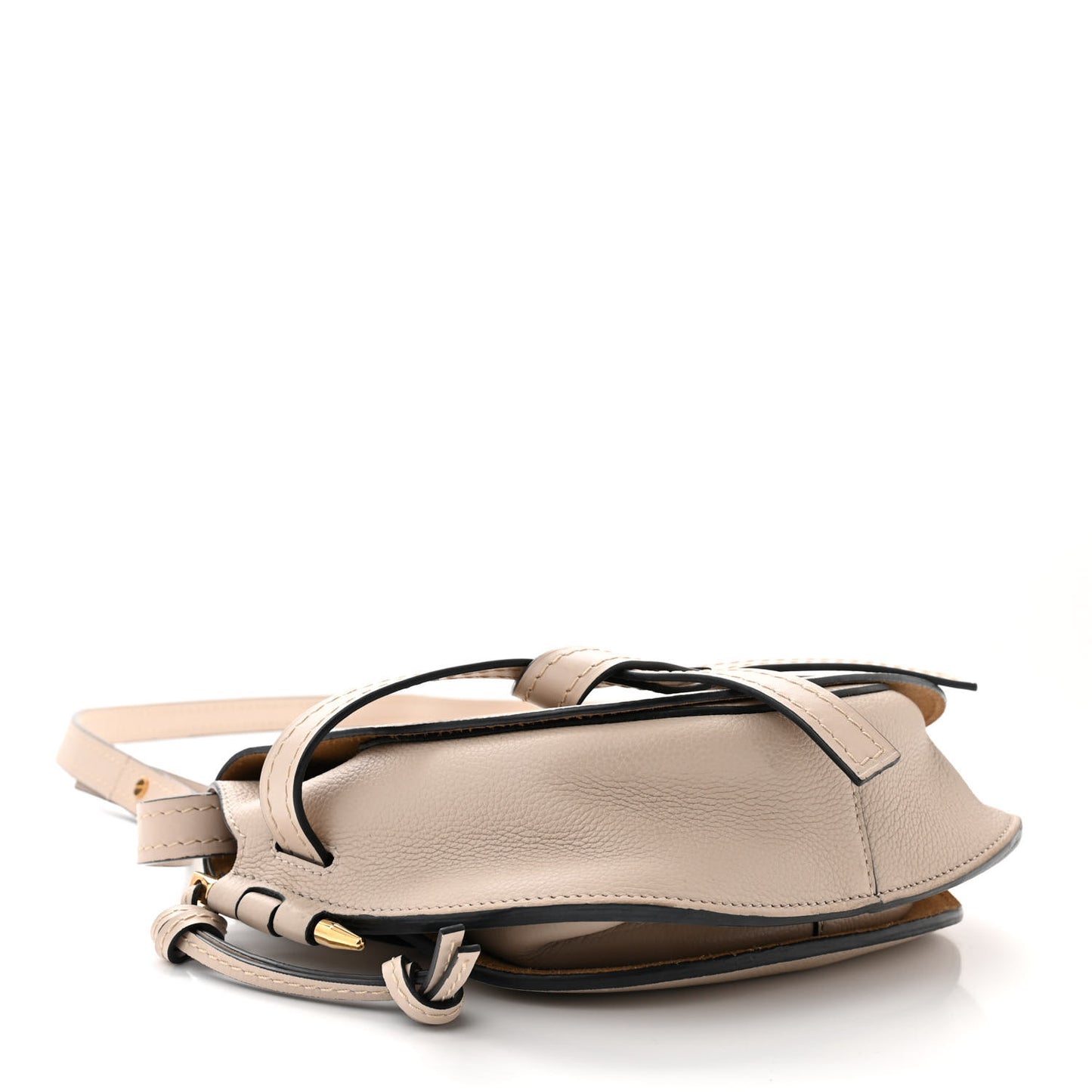 Grained Calfskin Small Gate Crossbody Bag Light Oat