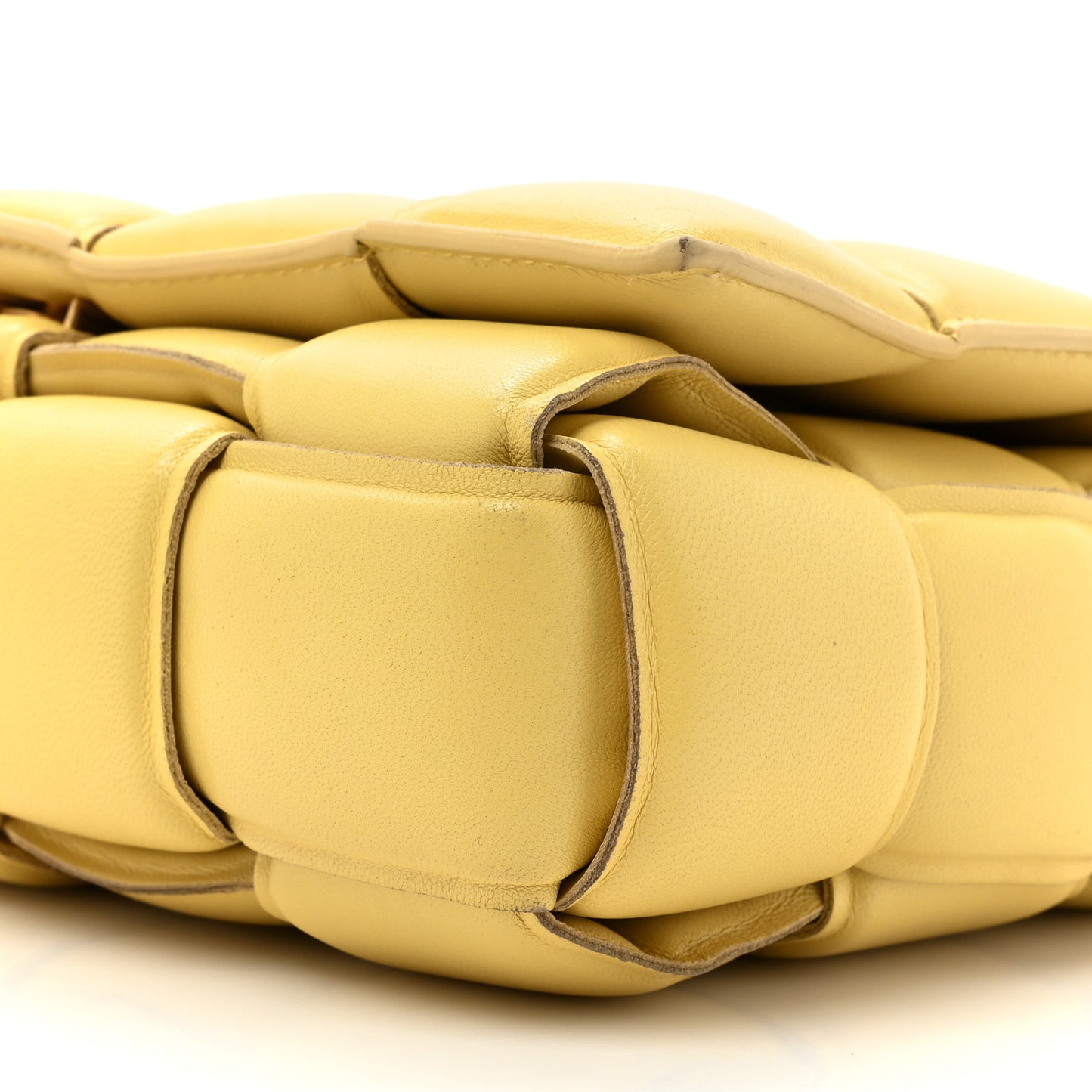 Lambskin Maxi Intreccio Padded Chain Cassette Crossbody Bag Corn