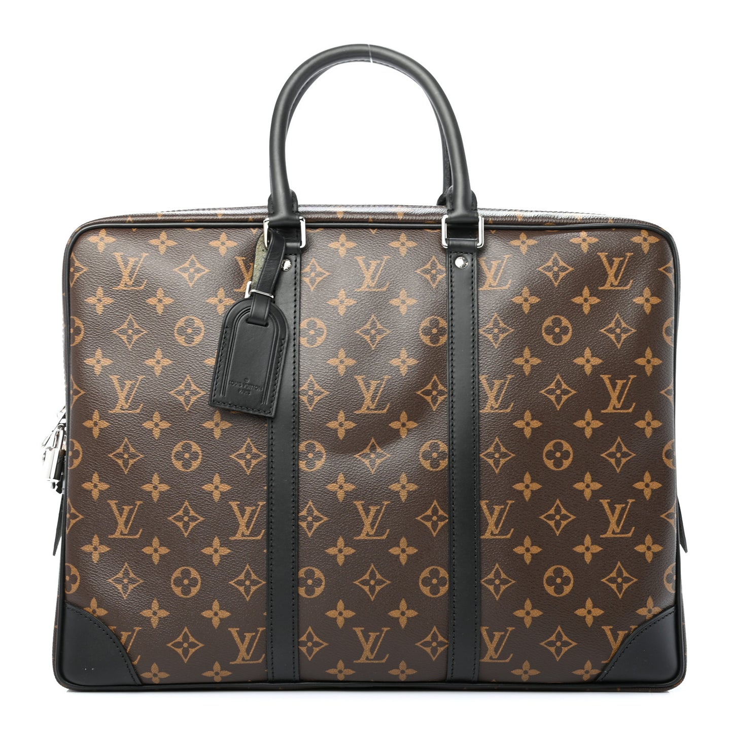 Monogram Macassar Porte Documents Voyage Soft Briefcase