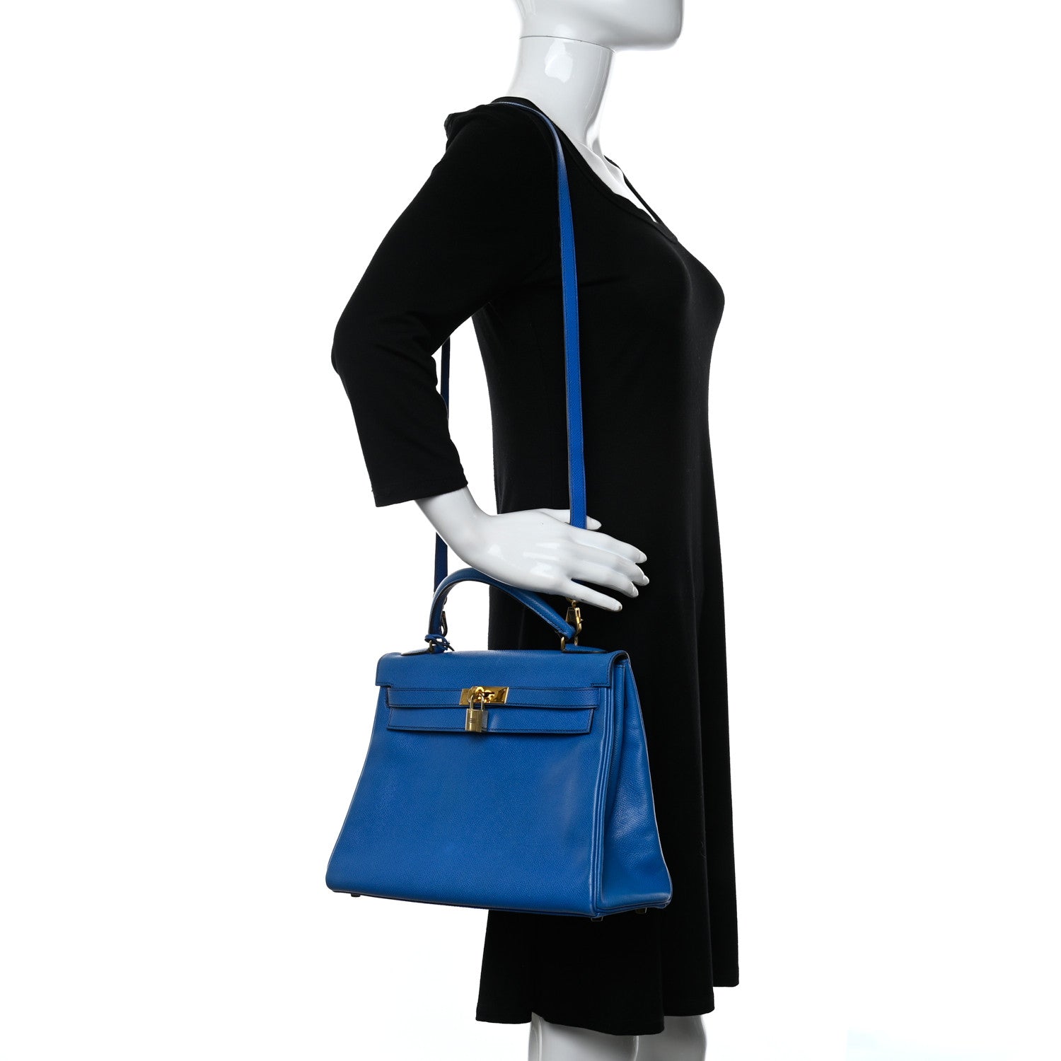 Hermes Courchevel Kelly Retourne 32 Bleu France 2 of 18