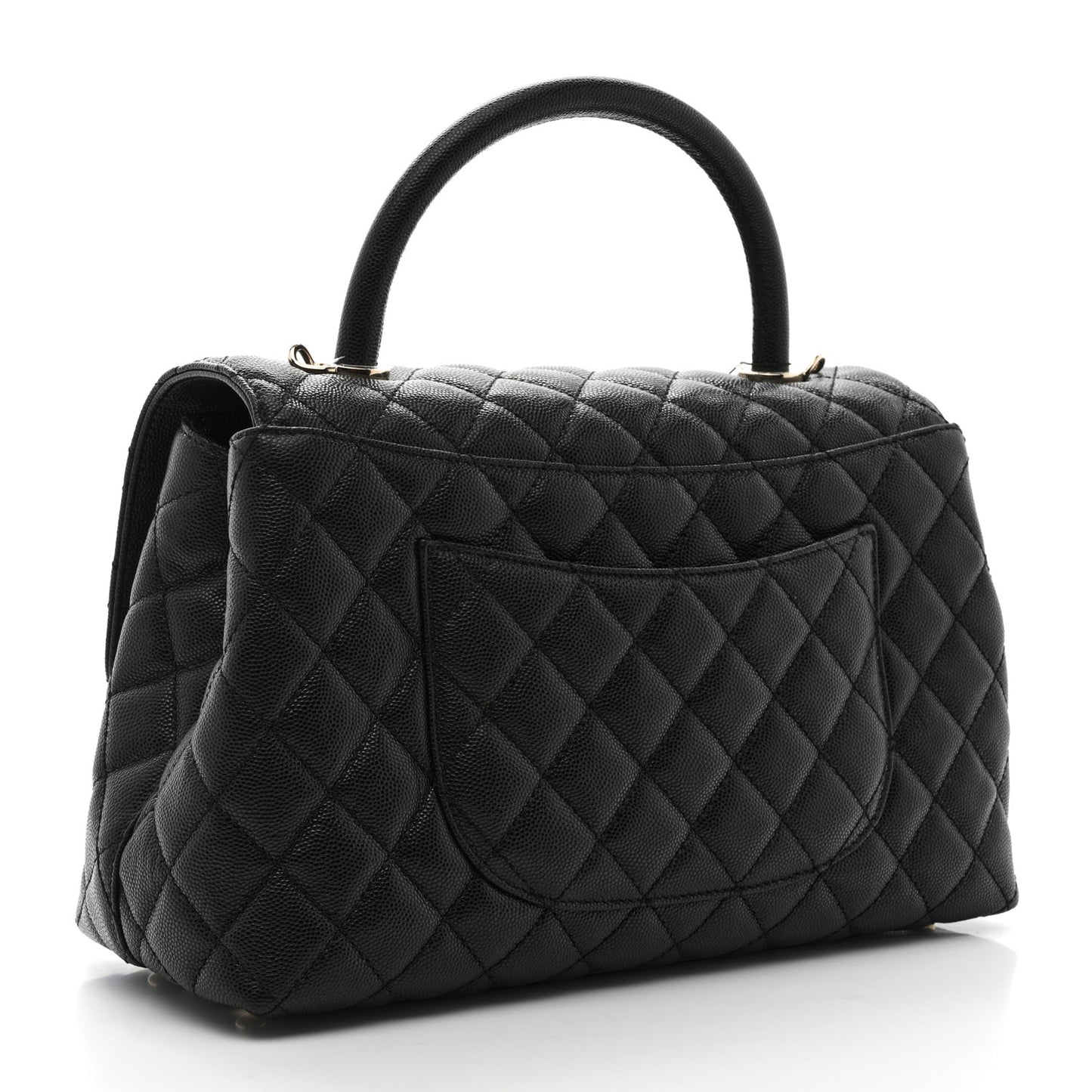 Caviar Quilted Small Coco Handle Flap Black