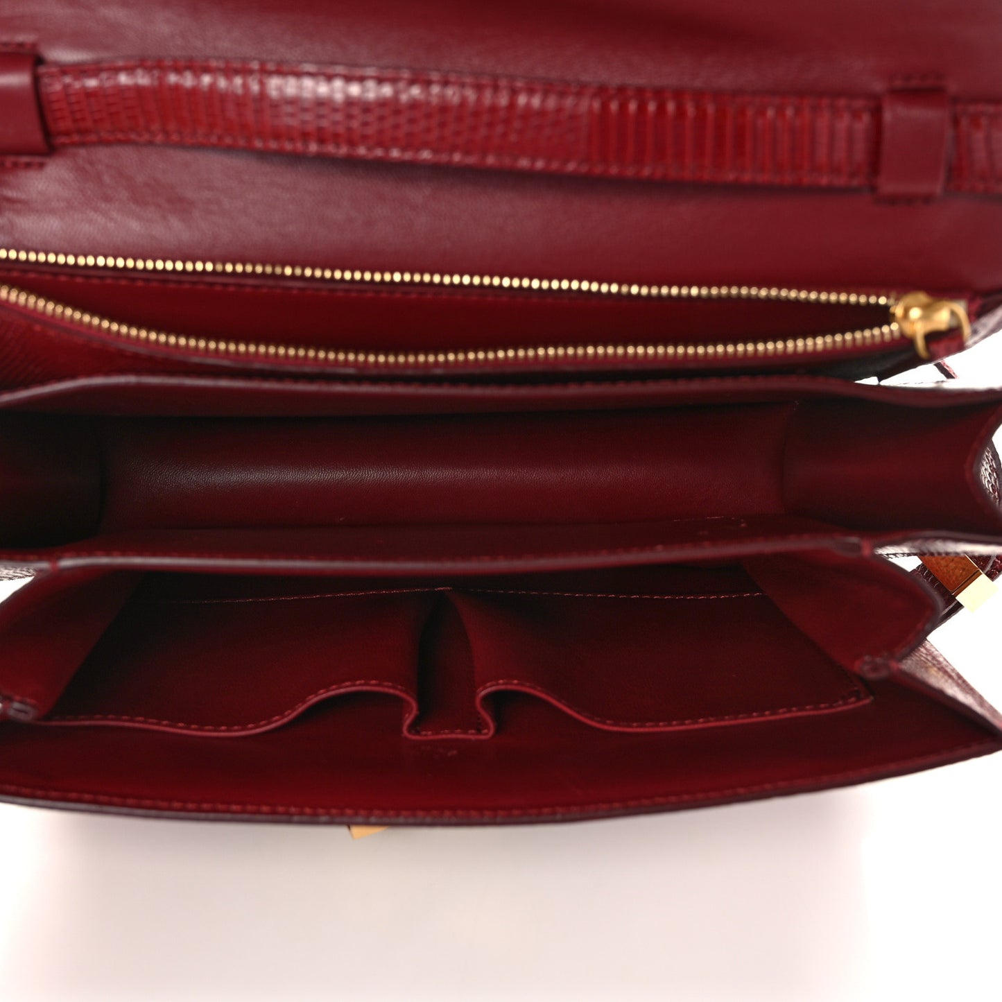 Lizard Medium Classic Box Flap Bag Ruby