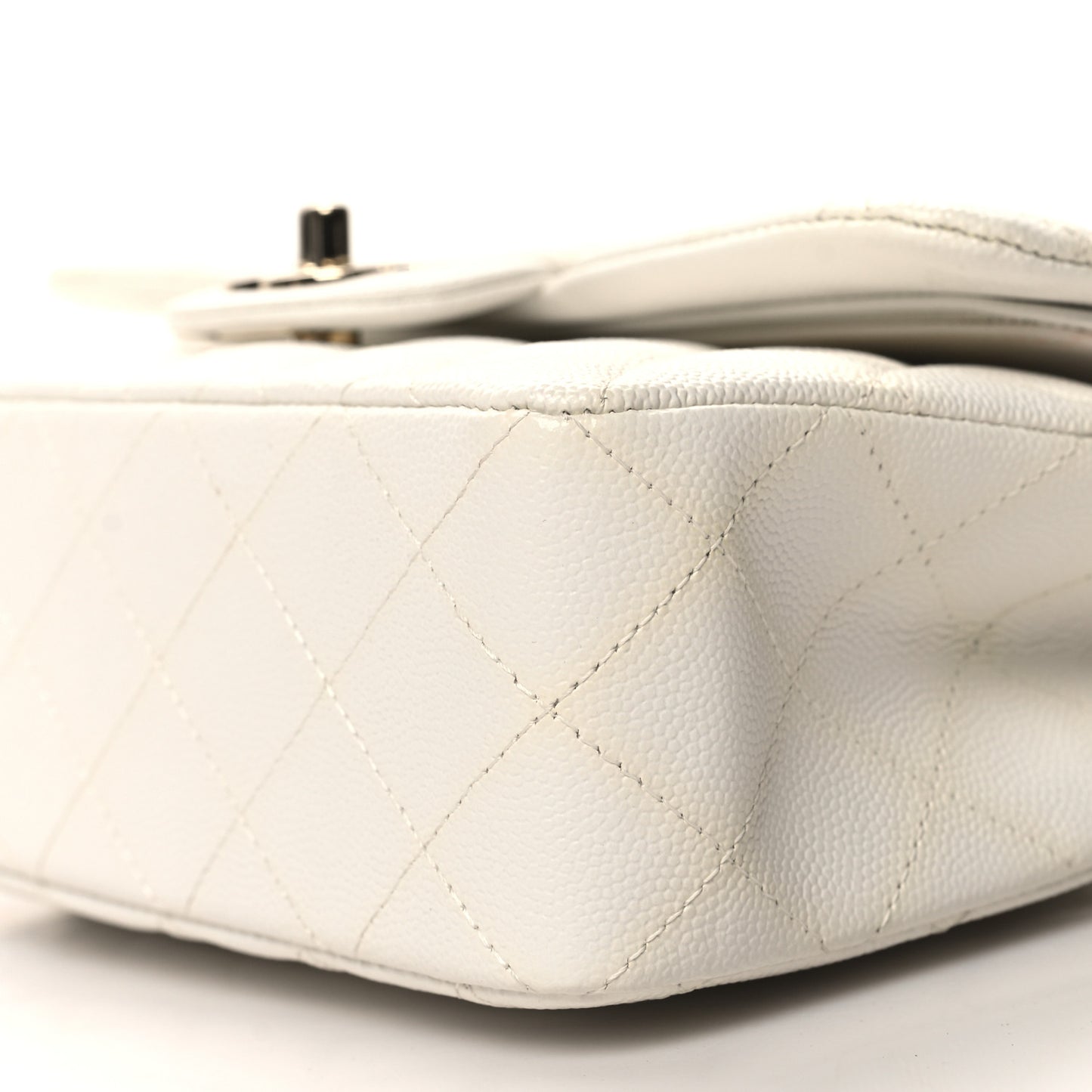 Caviar Quilted Small Double Flap White