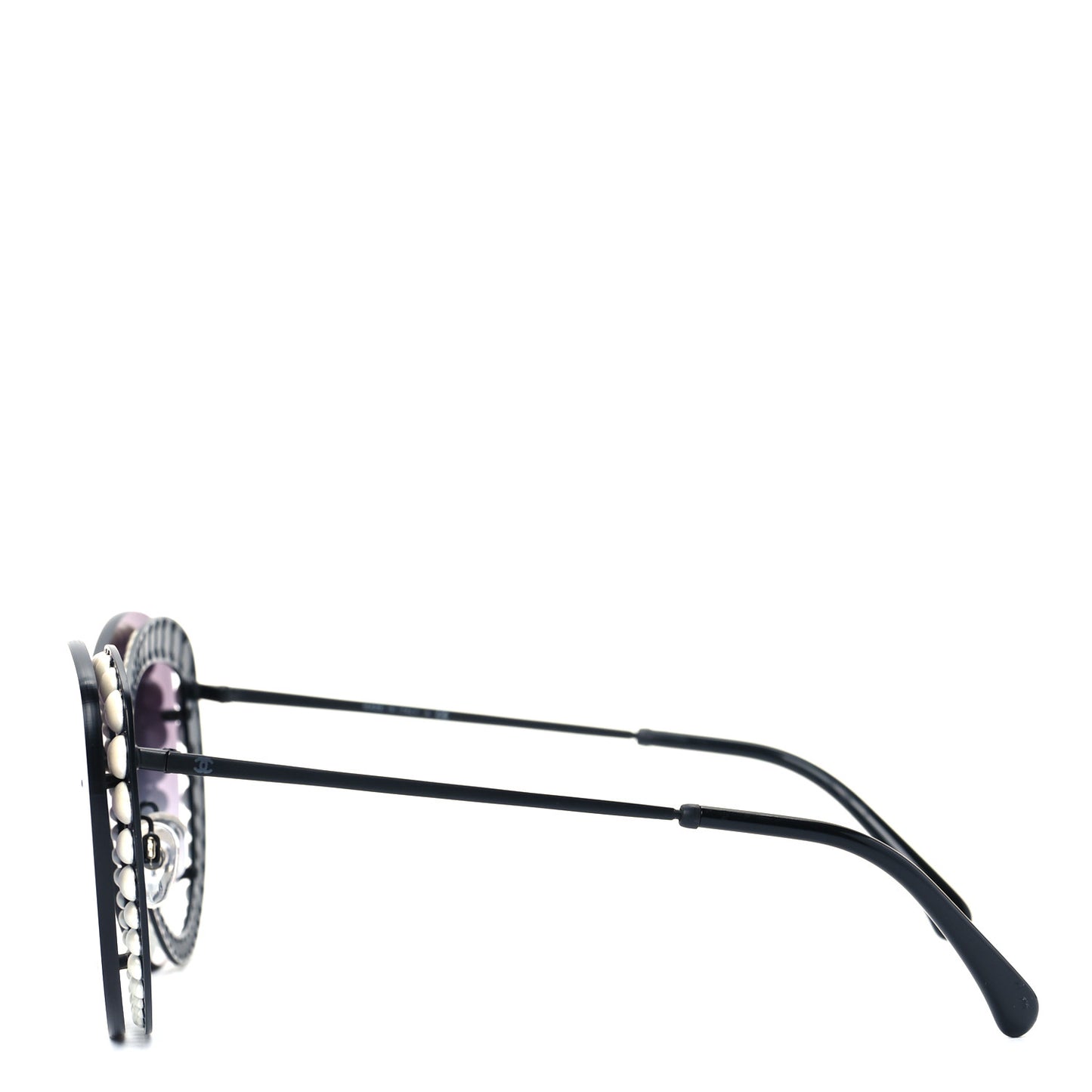 Acetate Metal Pearl Butterfly Sunglasses 4236-H Black
