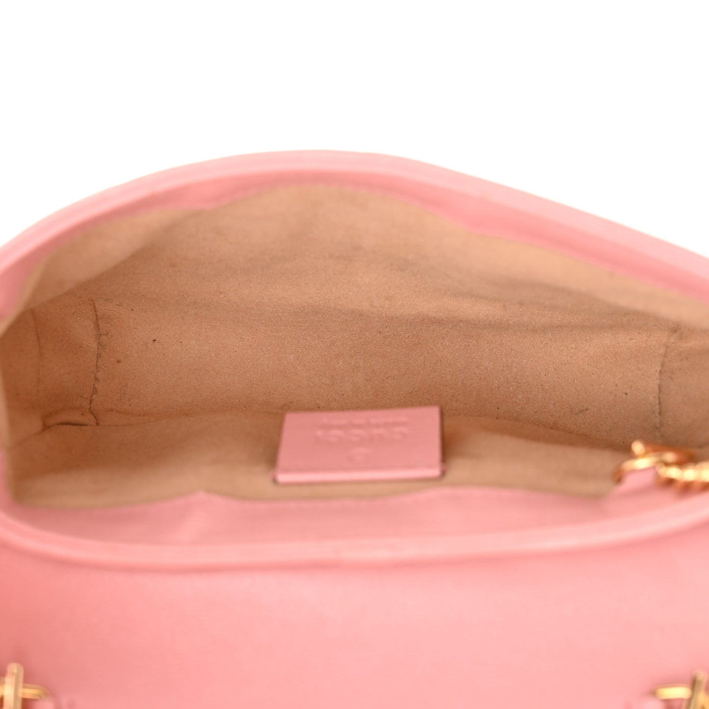 Azalea Calfskin Enamel Matelasse Diagonal Super Mini Torchon GG Marmont Shoulder Bag New Cherry Red Wild Rose