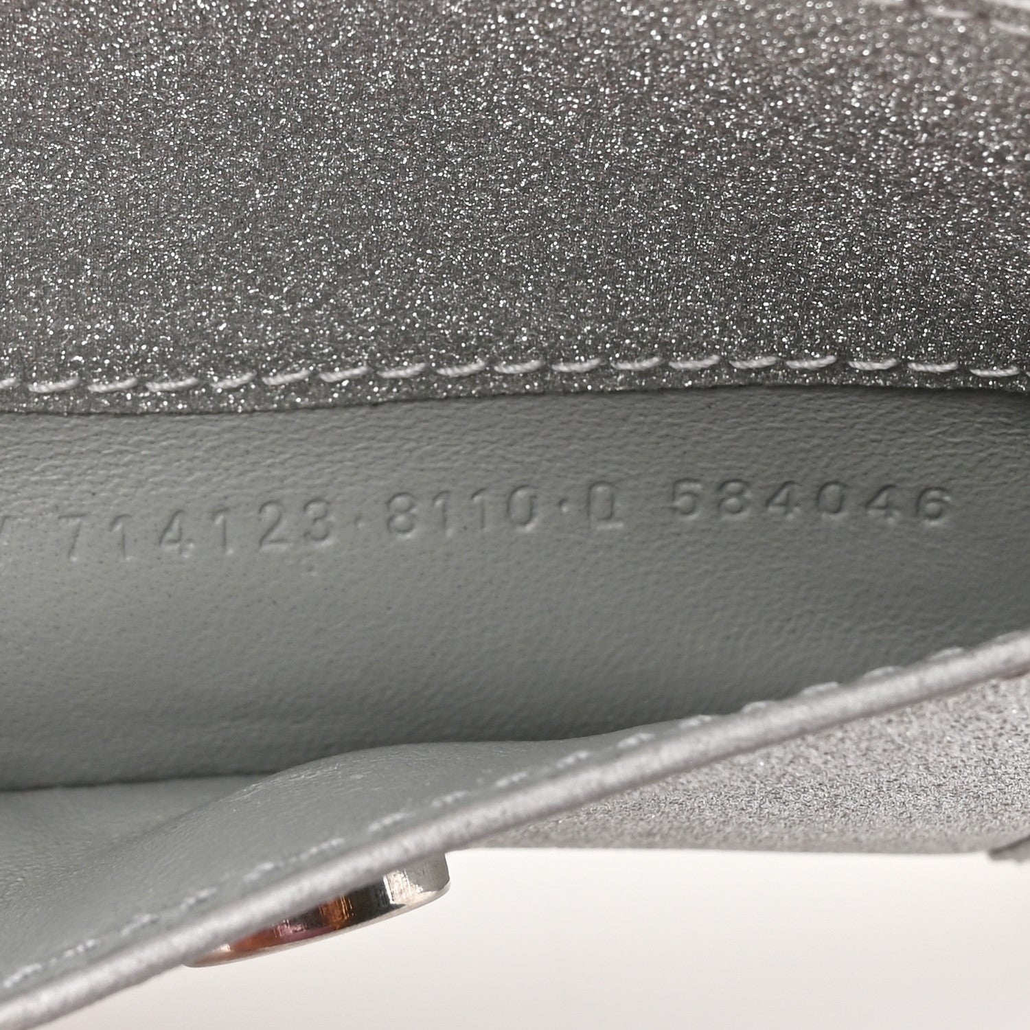 Balenciaga Sparkling Fabric XS Hourglass Wallet On Chain Silver 8 of 17