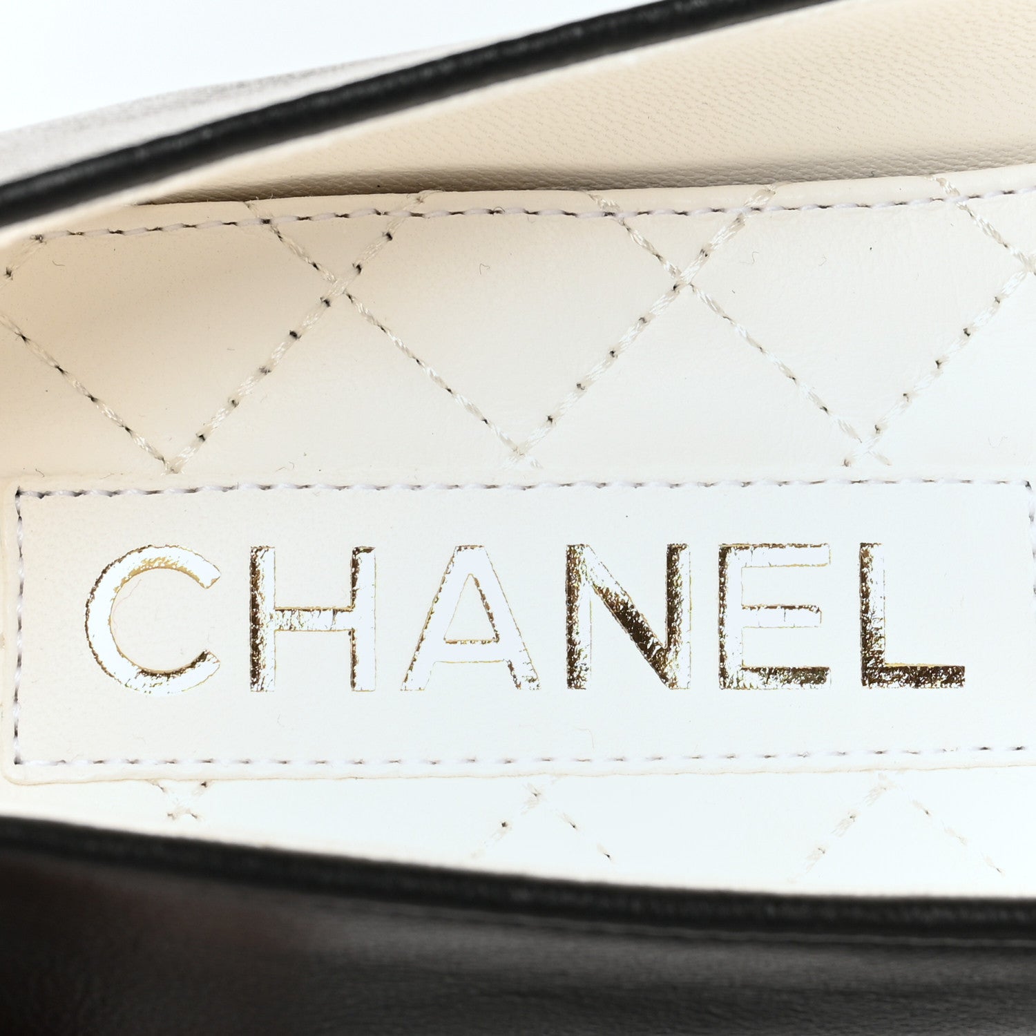 Chanel Lambskin Patent Calfskin Cap Toe Ankle Chain Ballerina Flats 38 Black 8 of 8