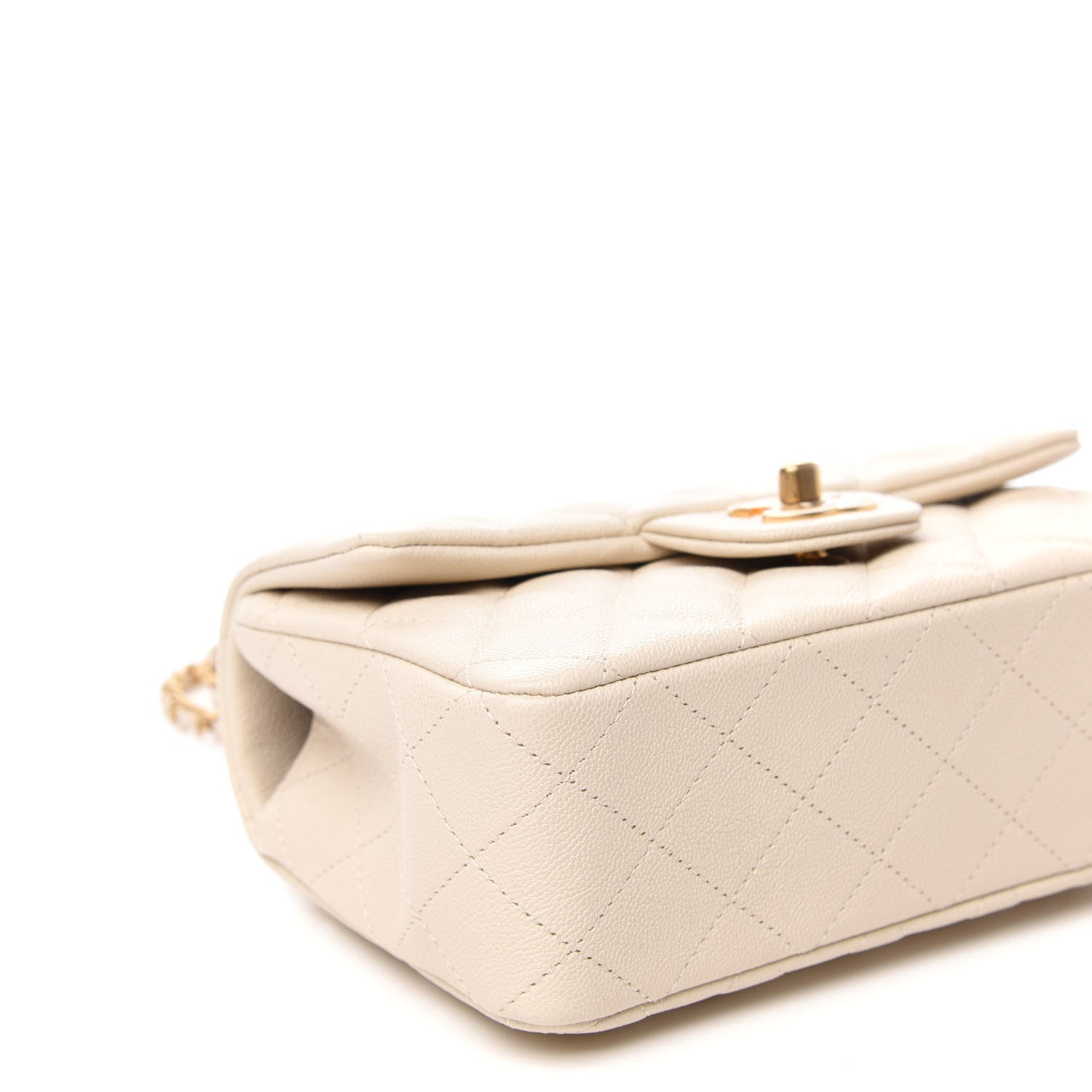 Chanel Caviar Quilted Mini Top Handle Rectangular Flap Beige 8 of 10