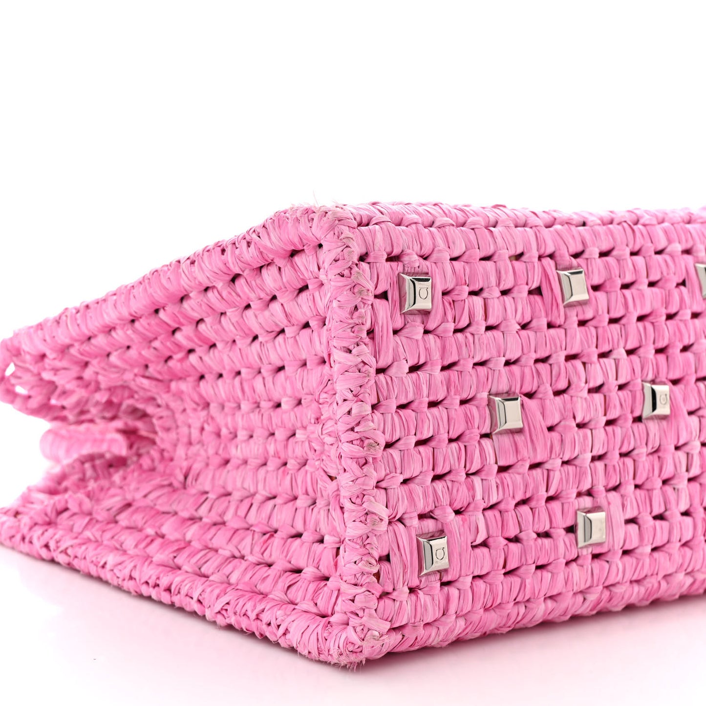Raffia The Studio Box Tote Pink