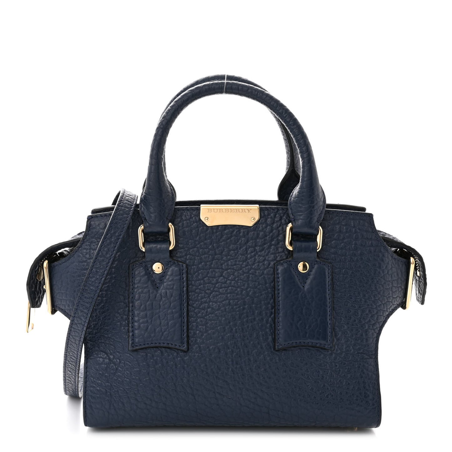 Signature Grain Small Clifton Bag Navy Blue