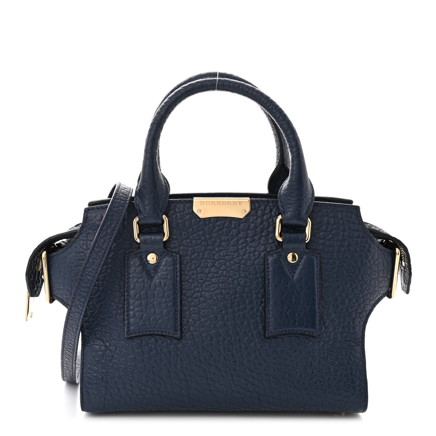 Burberry Signature Grain Small Clifton Bag Navy Blue 1 of 10