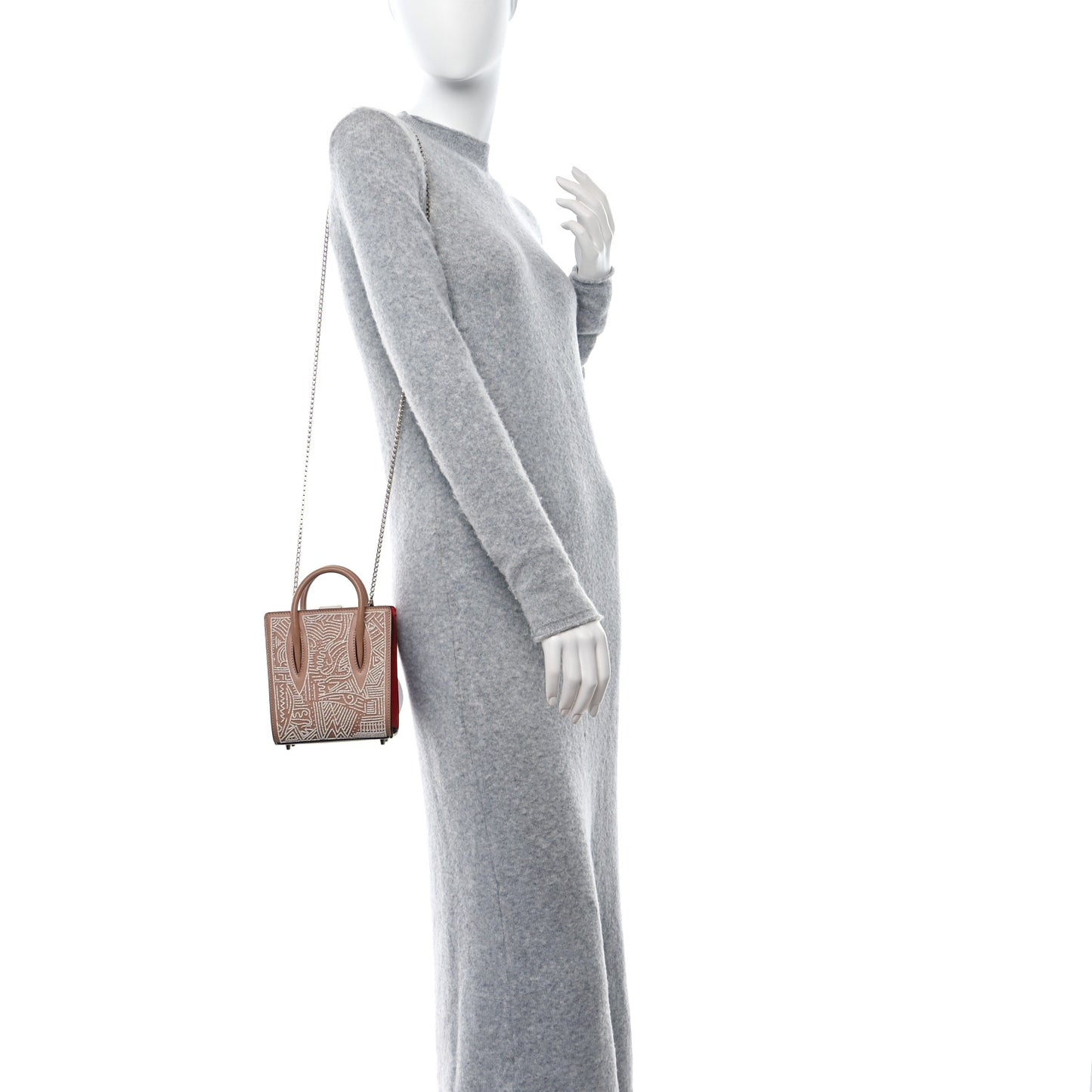 Calfskin Beaded Africamana Nano Paloma Nude