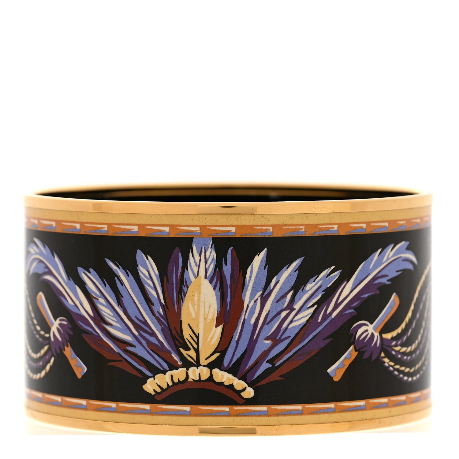 Hermes Enamel Printed Extra Wide Brazil Bracelet 70 1884503