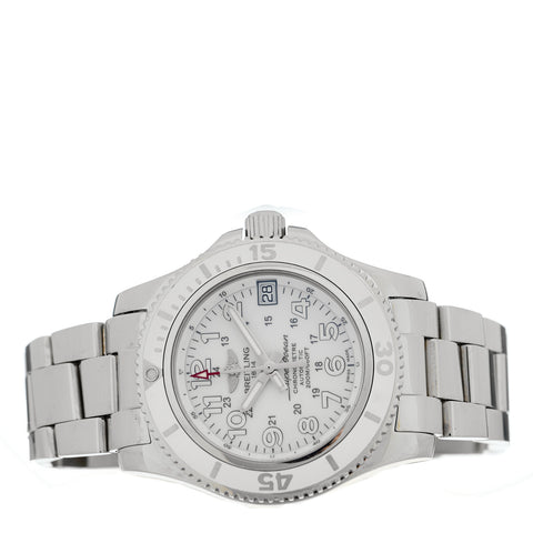 Stainless Steel 36mm Superocean II Automatic Watch White A17312