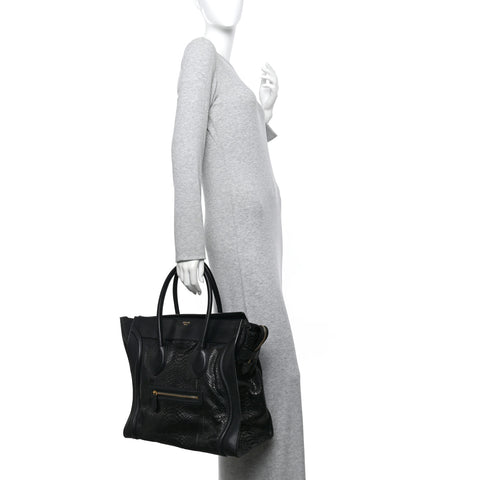 Snakeskin Large Luggage Black