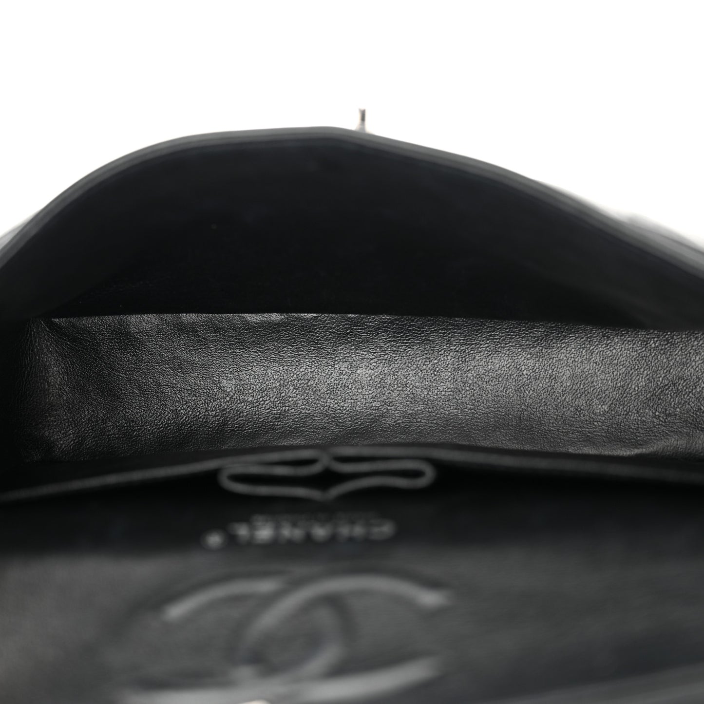 Lambskin Chevron Quilted Small Double Flap Black