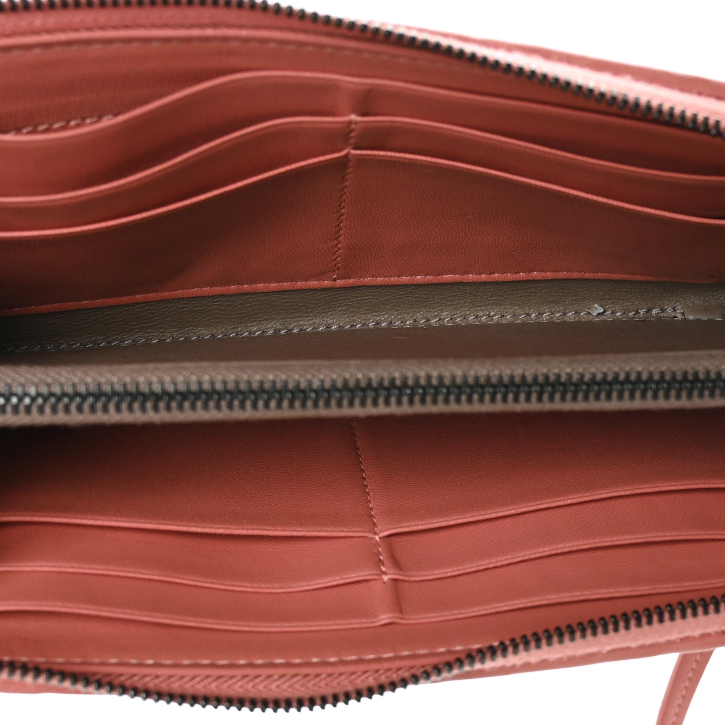 Nappa Intrecciato Half Zip Around Wallet Pompei