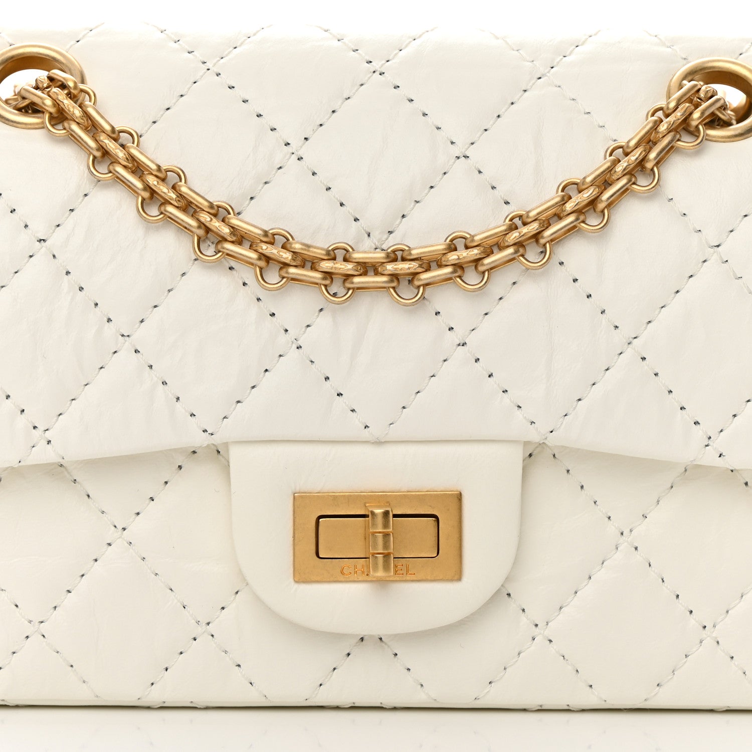 Chanel Aged Calfskin Quilted 2.55 Reissue Mini Flap White 8 of 12