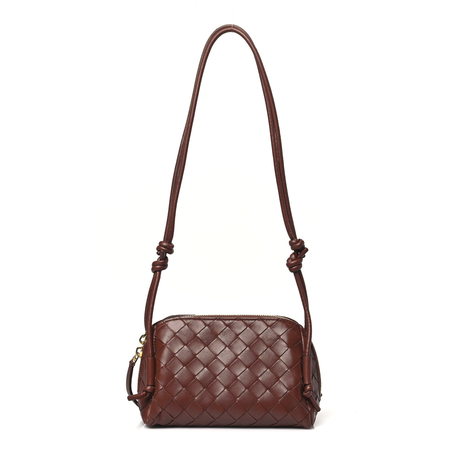 Bottega Venetaブラウン　レザー バッグ Bottega Veneta Vintage Chocolate Brown Intrecciato Woven Leather