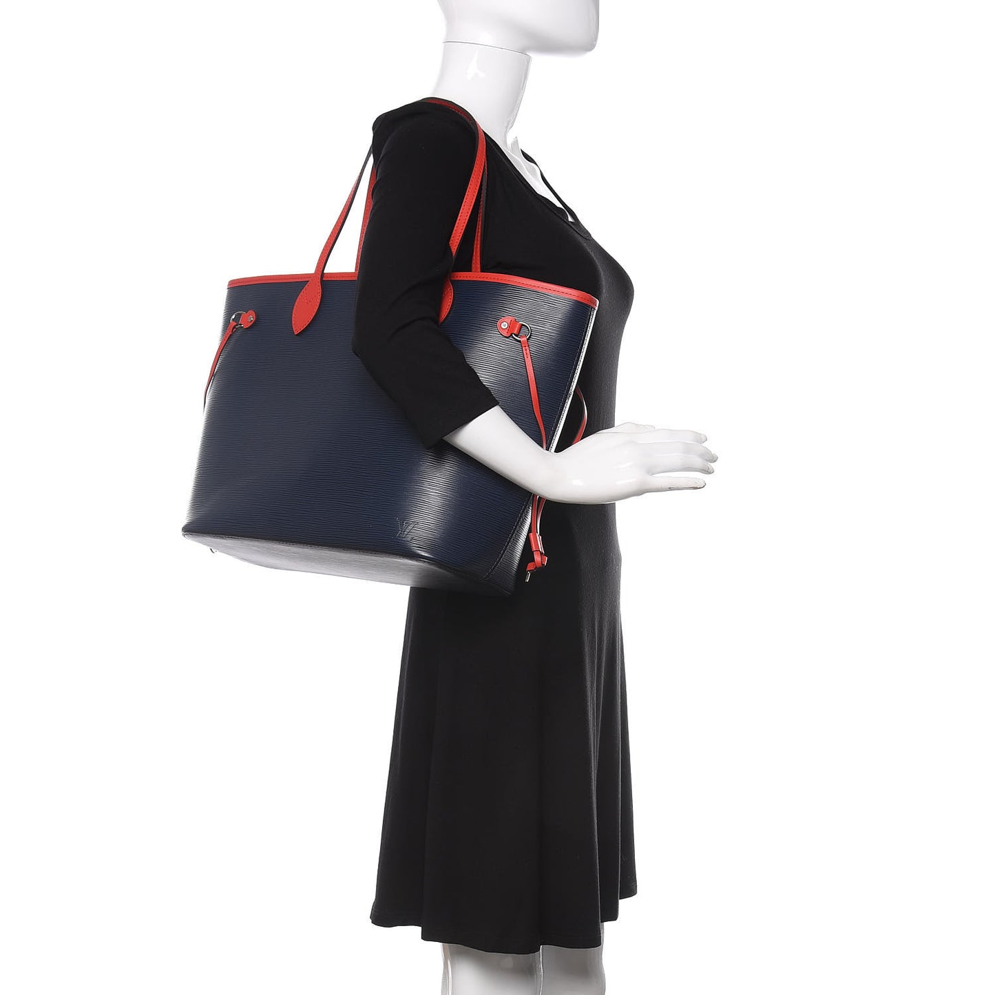 Epi Neverfull MM Indigo Coquelicot