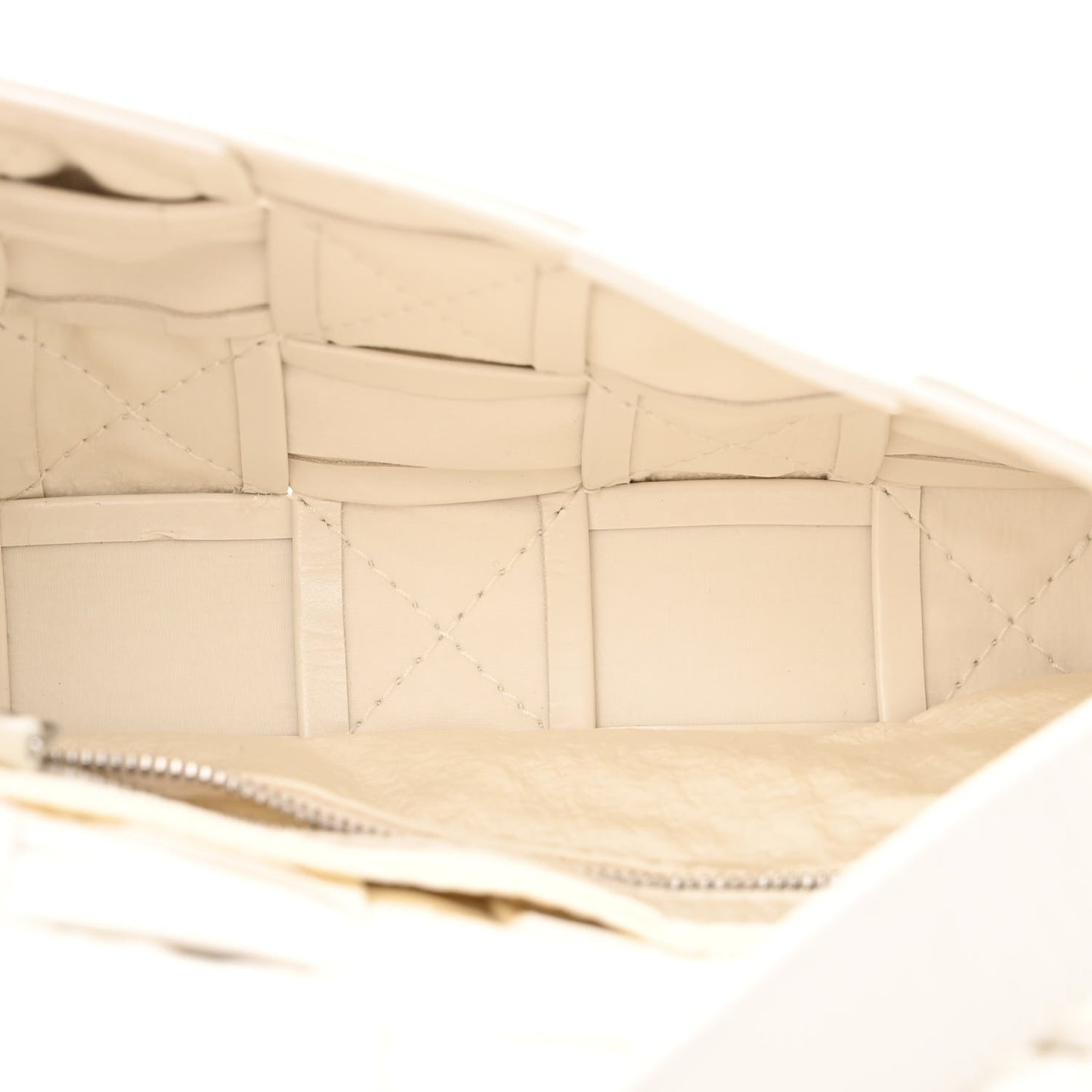 Paper Calfskin Maxi Intreccio Cassette Crossbody Bag White