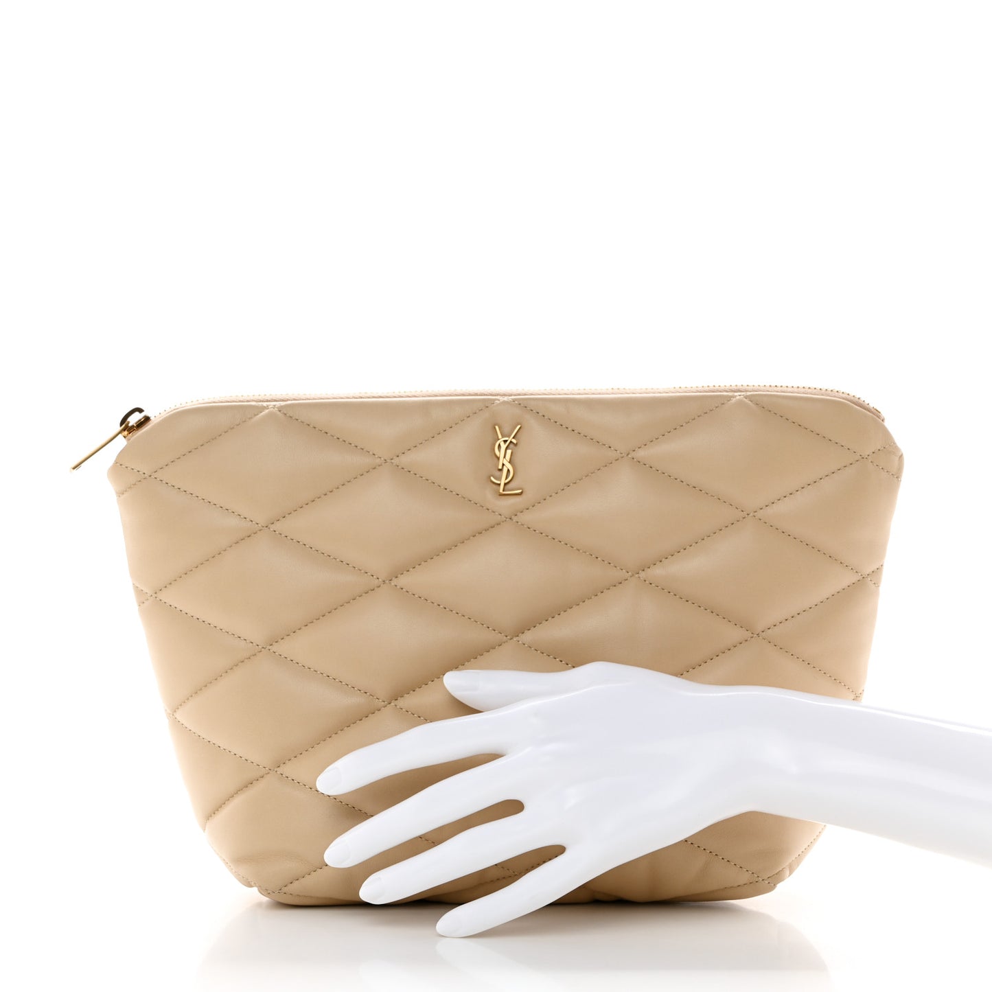 Lambskin Monogram Medium Sade Puffer Taupe