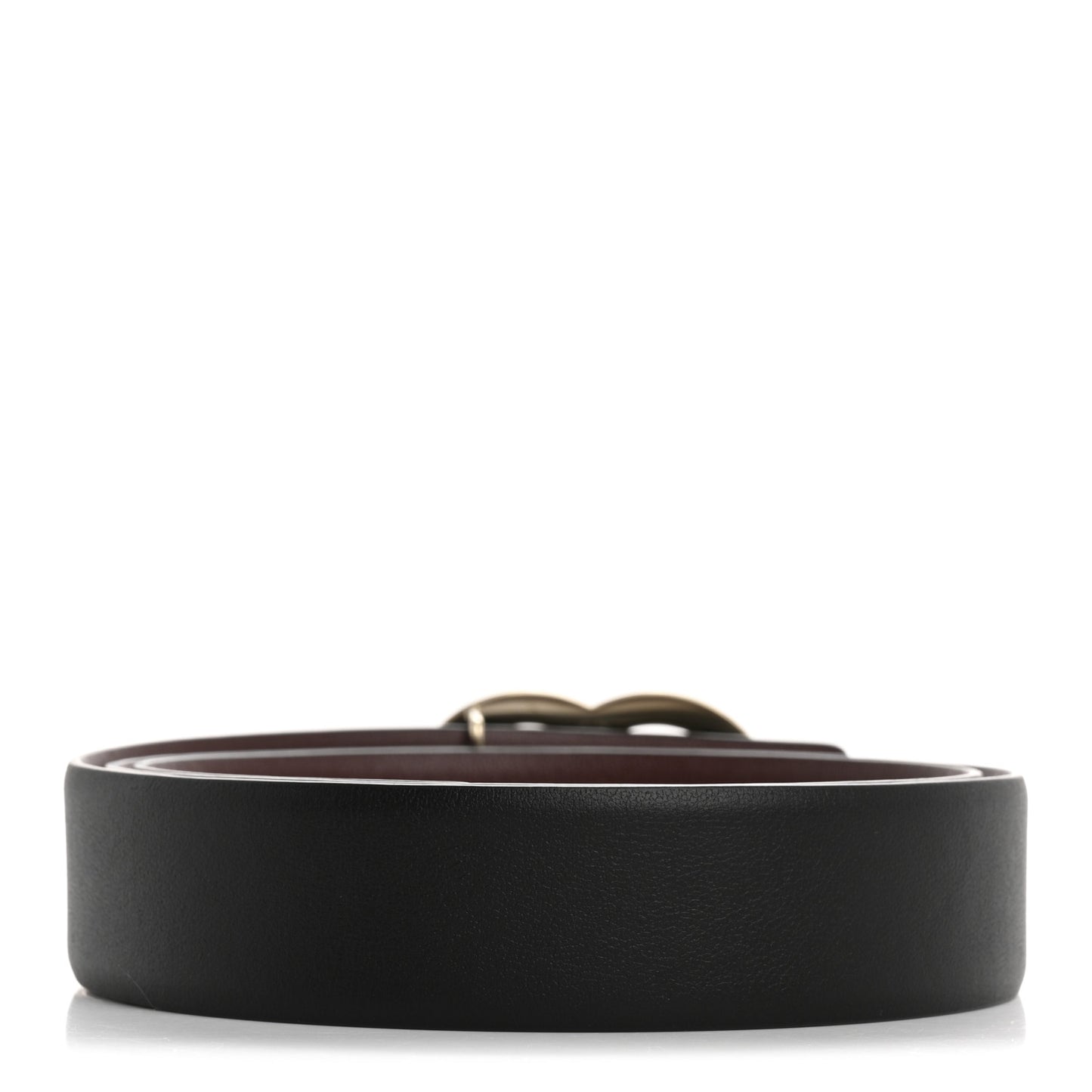 Calfskin CC Reversible Belt 85 34 Black Burgundy