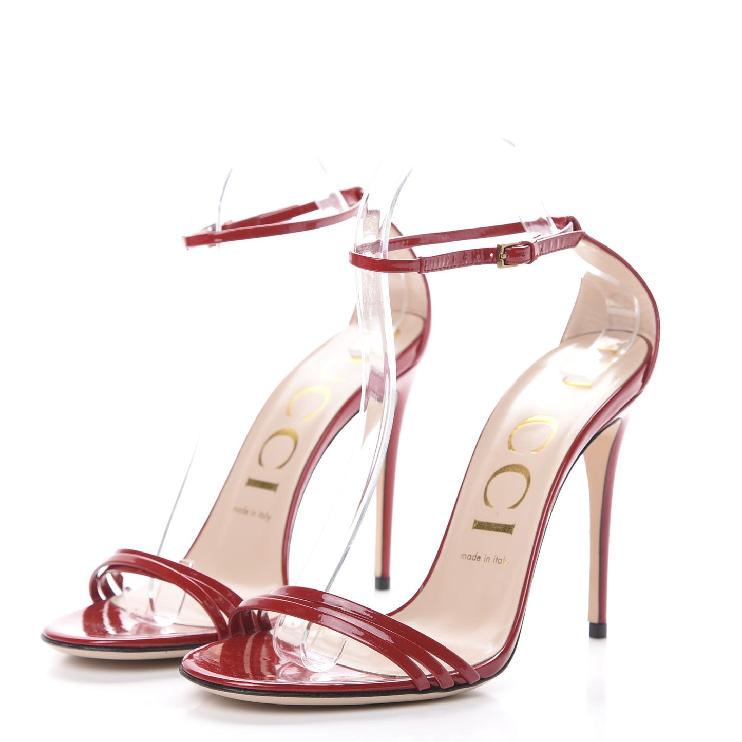 Patent Strappy Removable Sock Sandals 38.5 Hibiscus Red