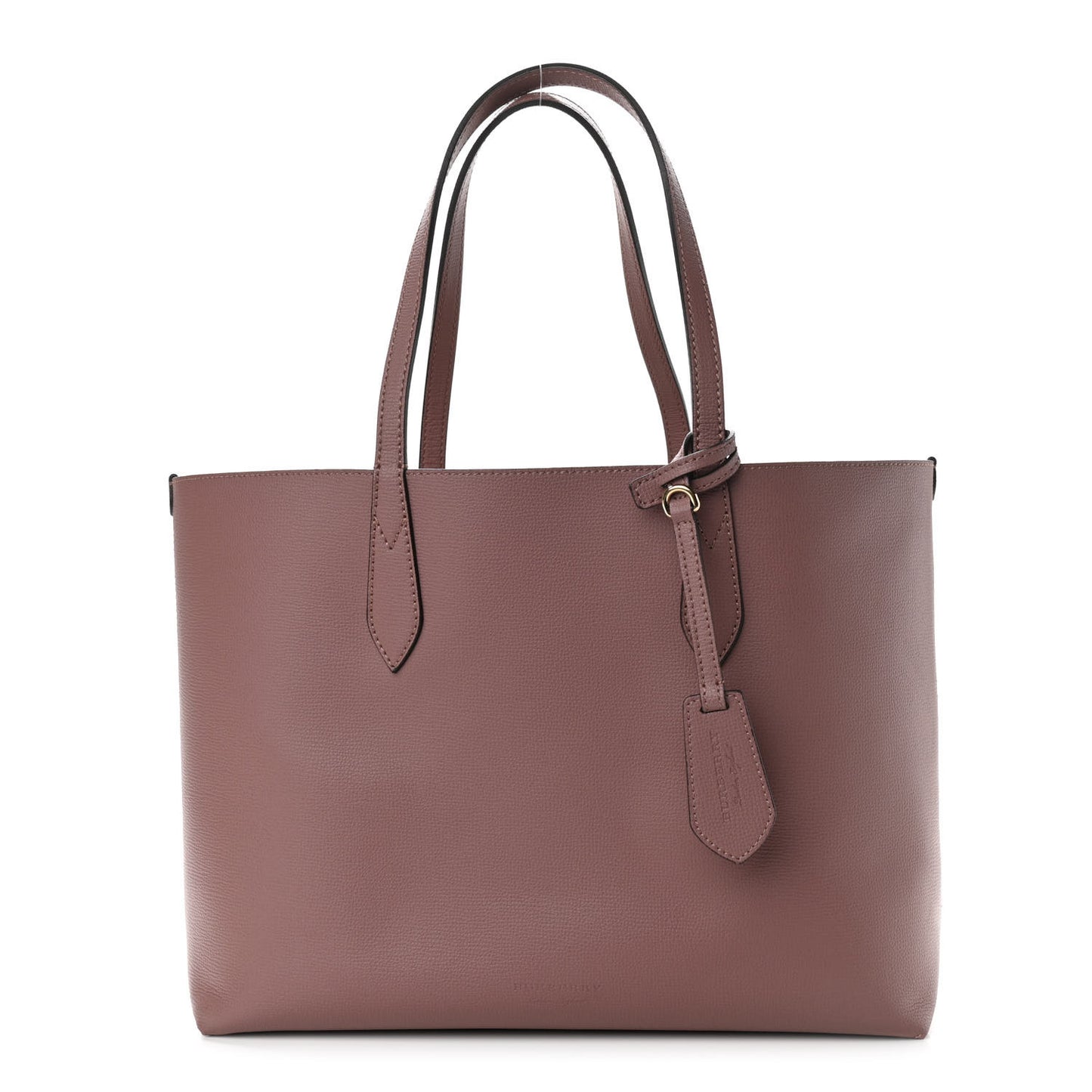 Grainy Calfskin Haymarket Check Medium Reversible Tote Light Elderberry