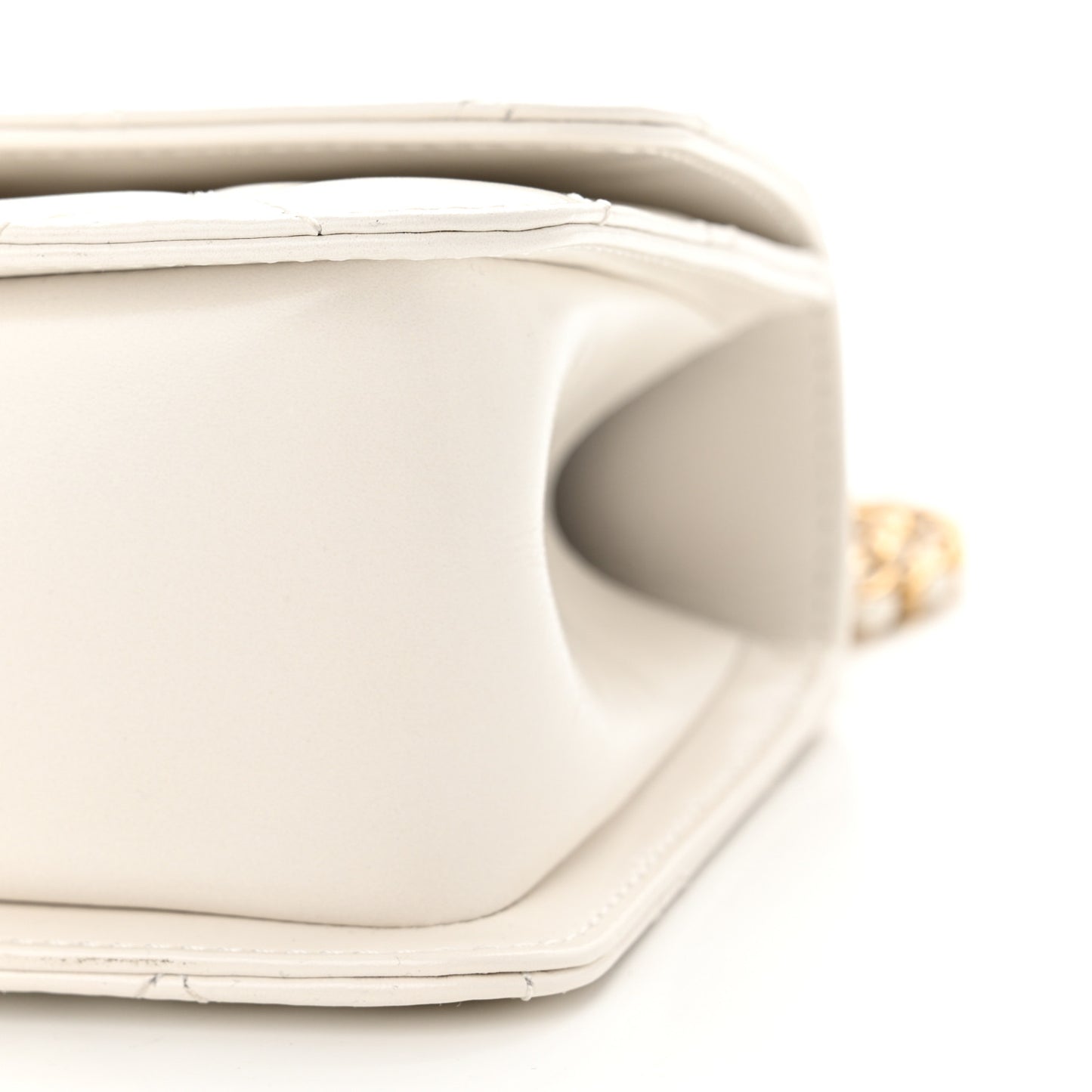 Calfskin Quilted Mini Perfect Fit Flap White