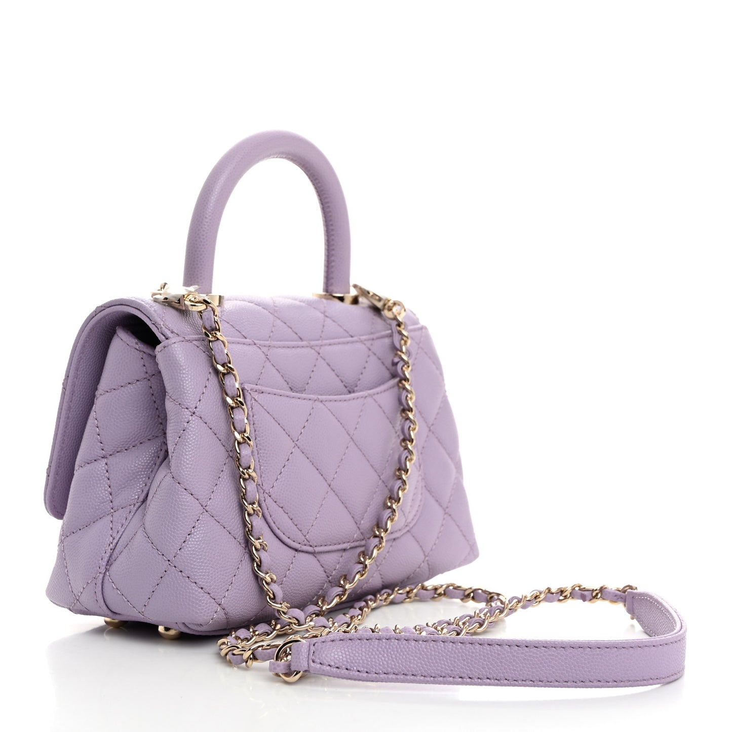 Caviar Quilted Extra Mini Coco Handle Flap Light Purple