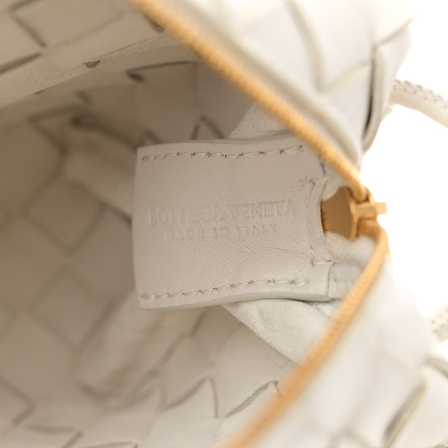 Nappa Intrecciato Mini Loop Camera Bag White